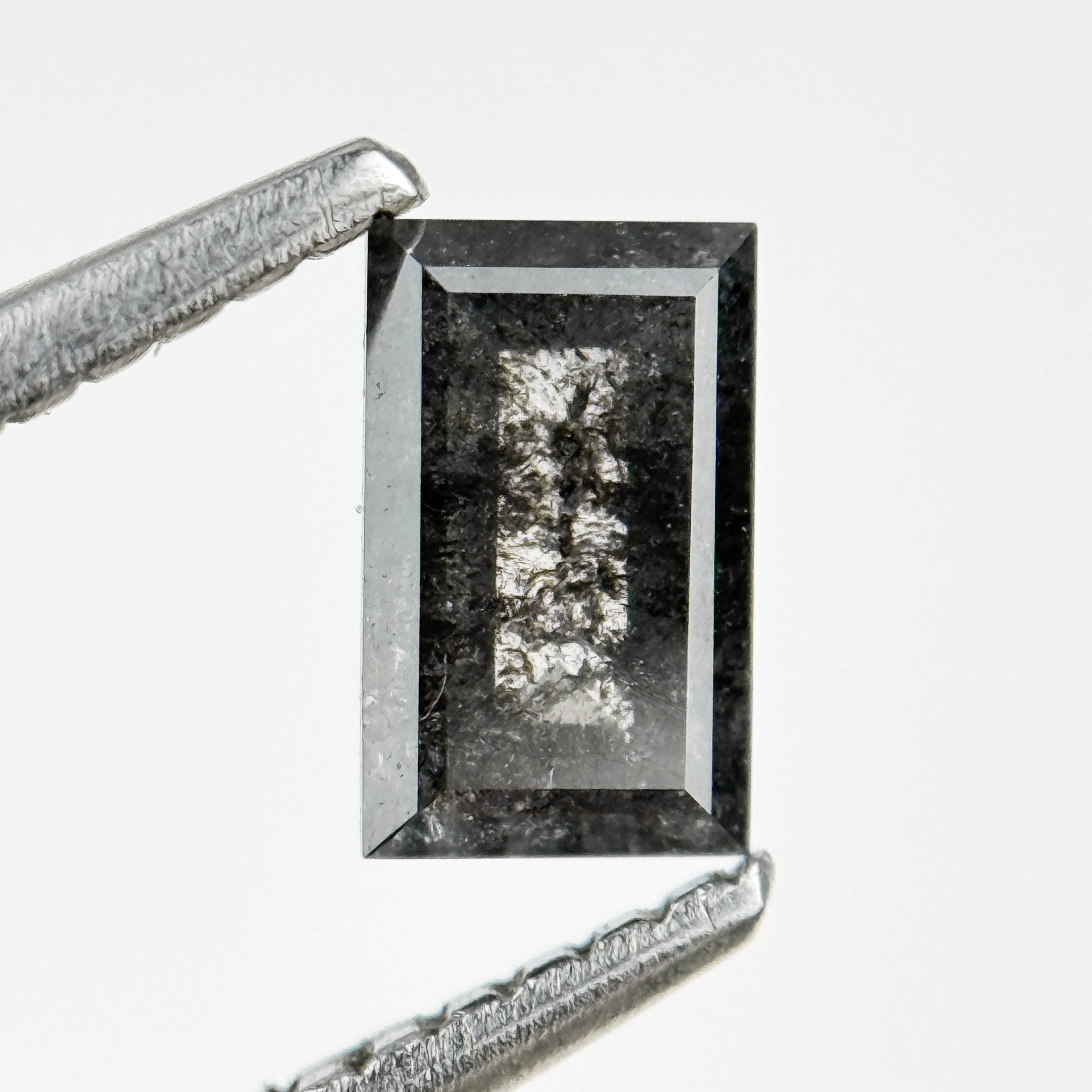 0.57 Ct Baguette Rose Cut Grey Natural Galaxy Diamond