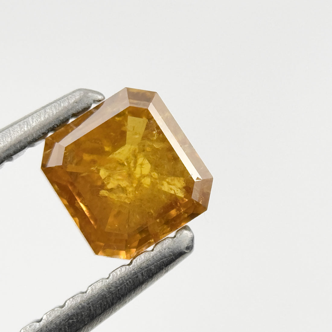 0.44 Ct Emerald Rose Cut Yellow Natural Salt and Pepper Diamond