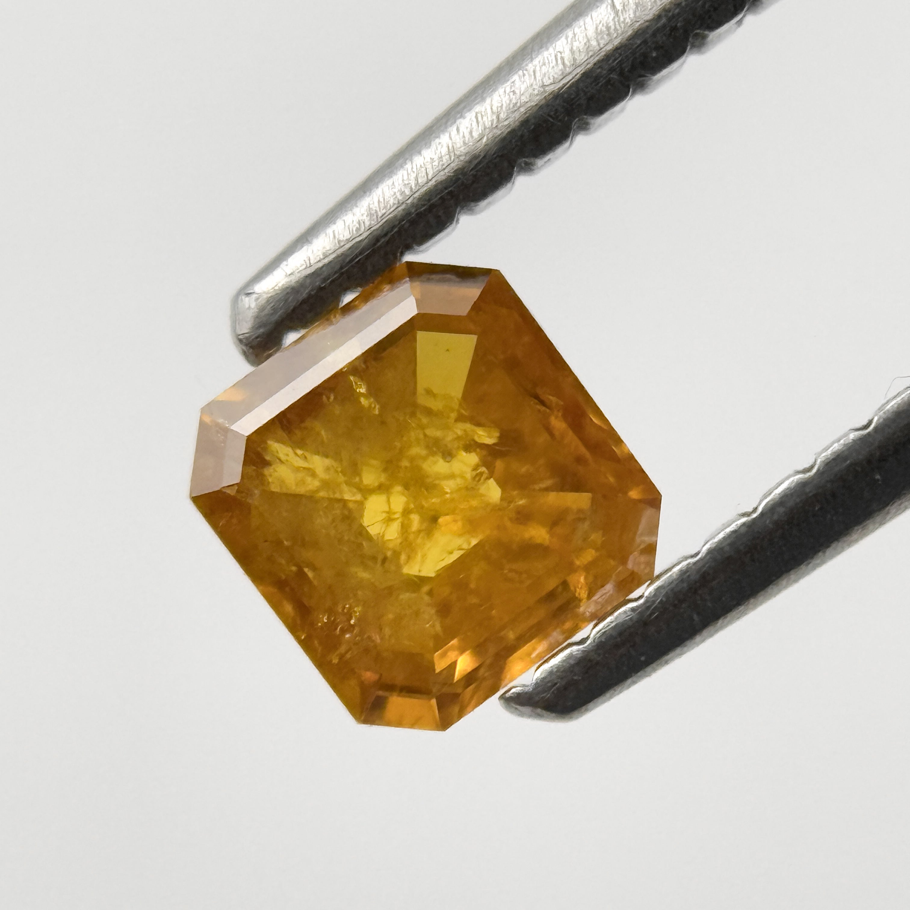 0.44 Ct Emerald Rose Cut Yellow Natural Salt and Pepper Diamond