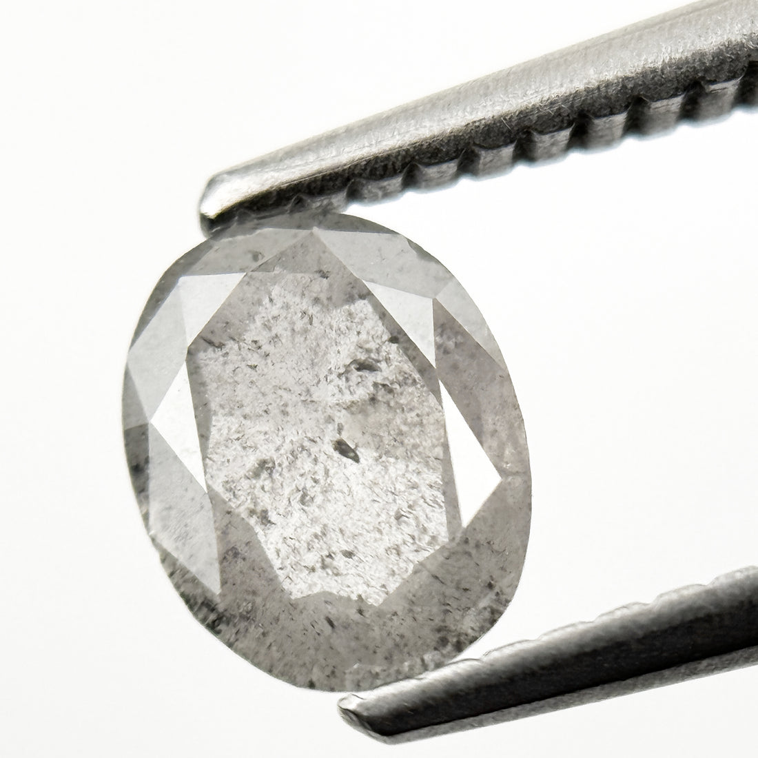 0.78 Ct Oval Rose Cut Grey Natural Minimalist Diamond