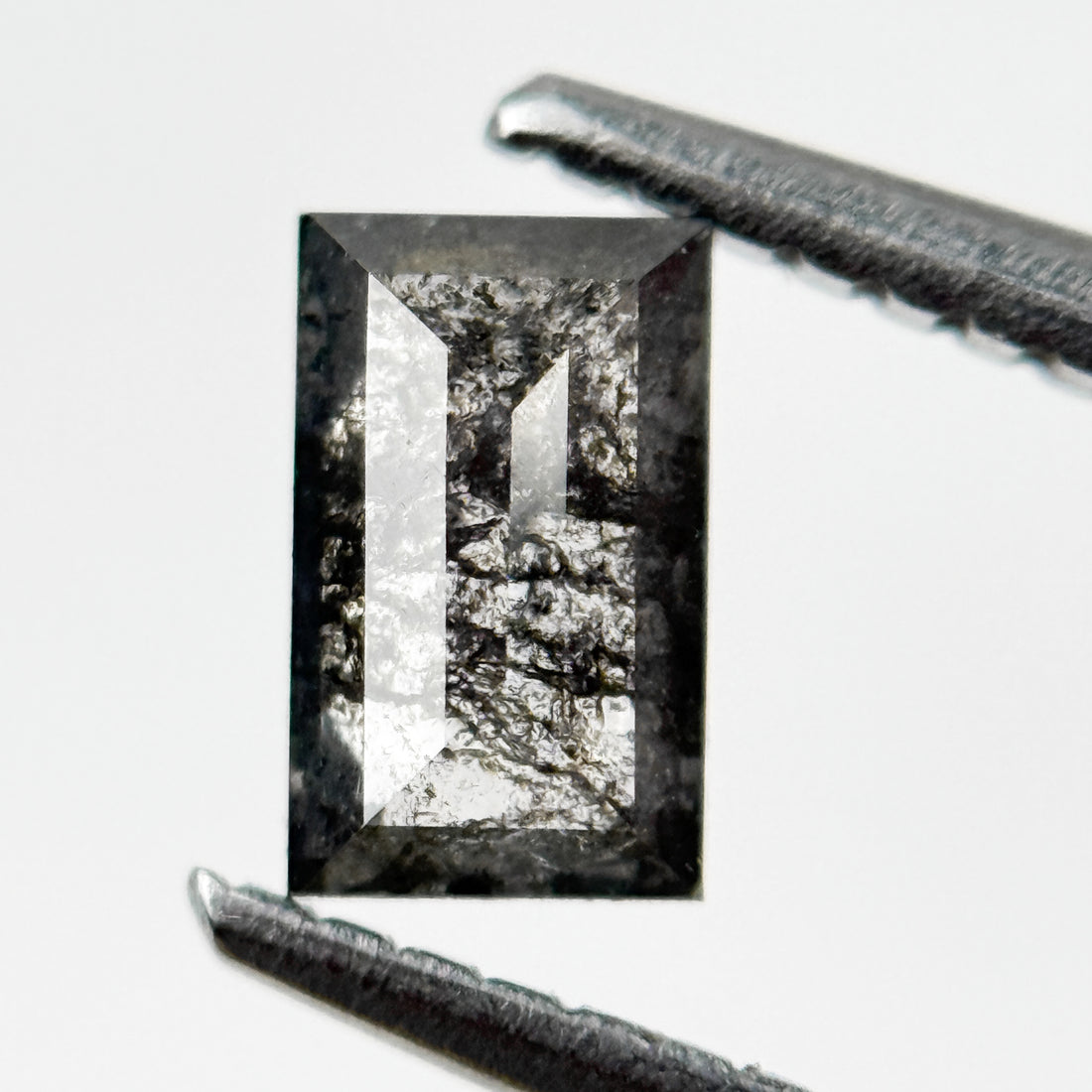 0.55 Ct Baguette Rose Cut Grey Natural Galaxy Diamond