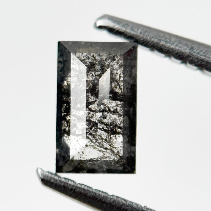 0.55 Ct Baguette Rose Cut Grey Natural Galaxy Diamond