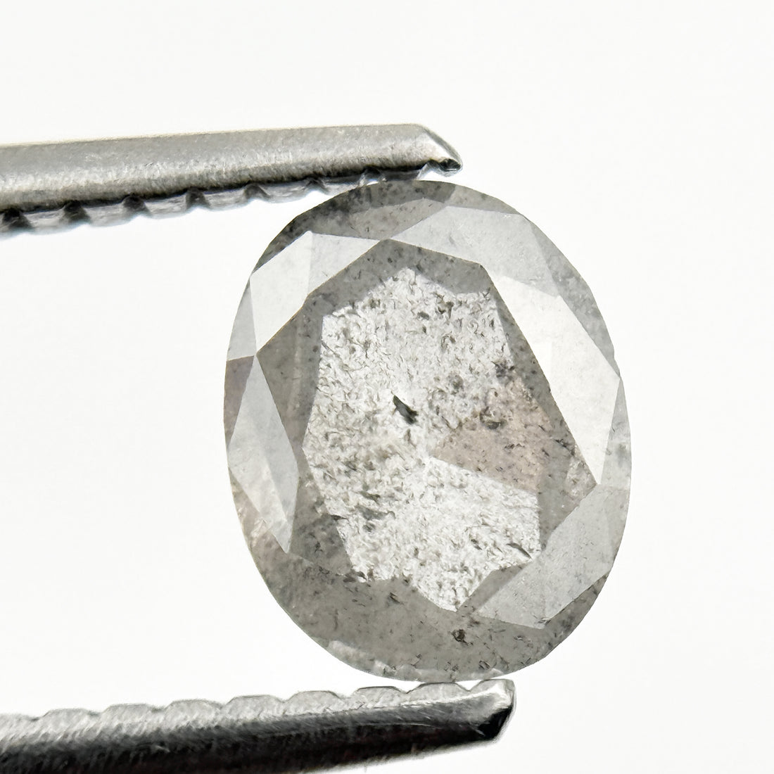 0.78 Ct Oval Rose Cut Grey Natural Minimalist Diamond