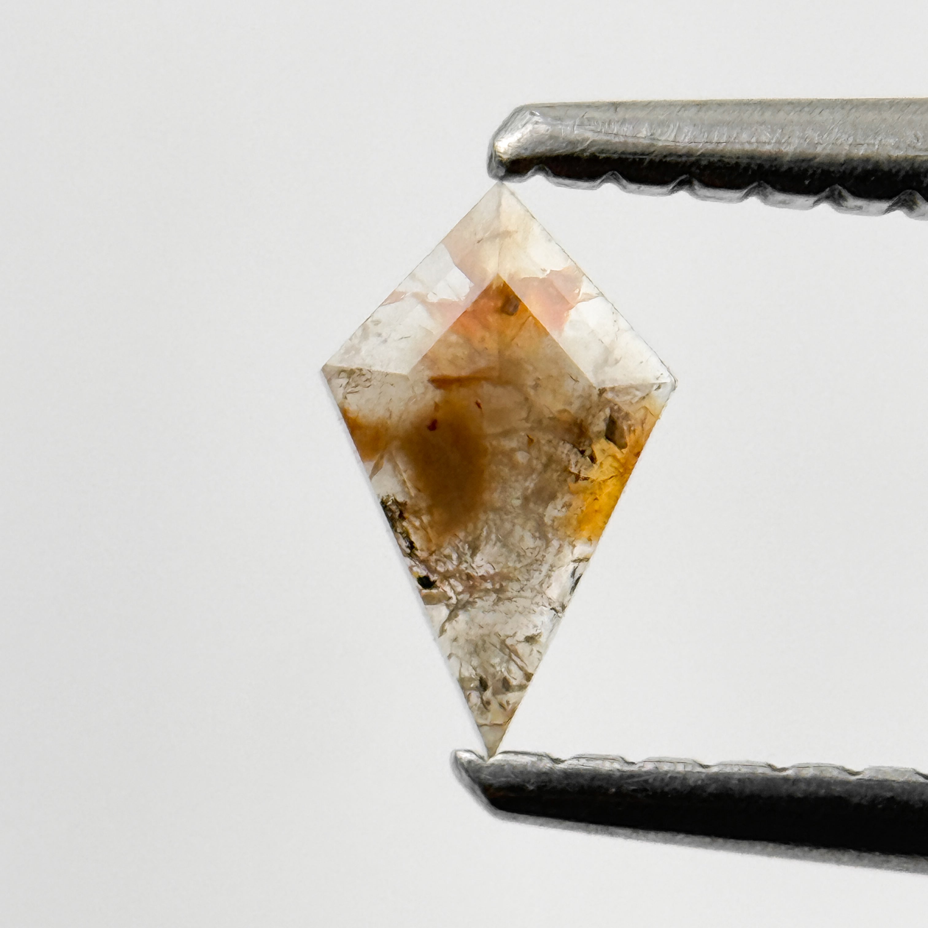 0.22 Ct Kite Rose Cut Red Natural Salt and Pepper Diamond
