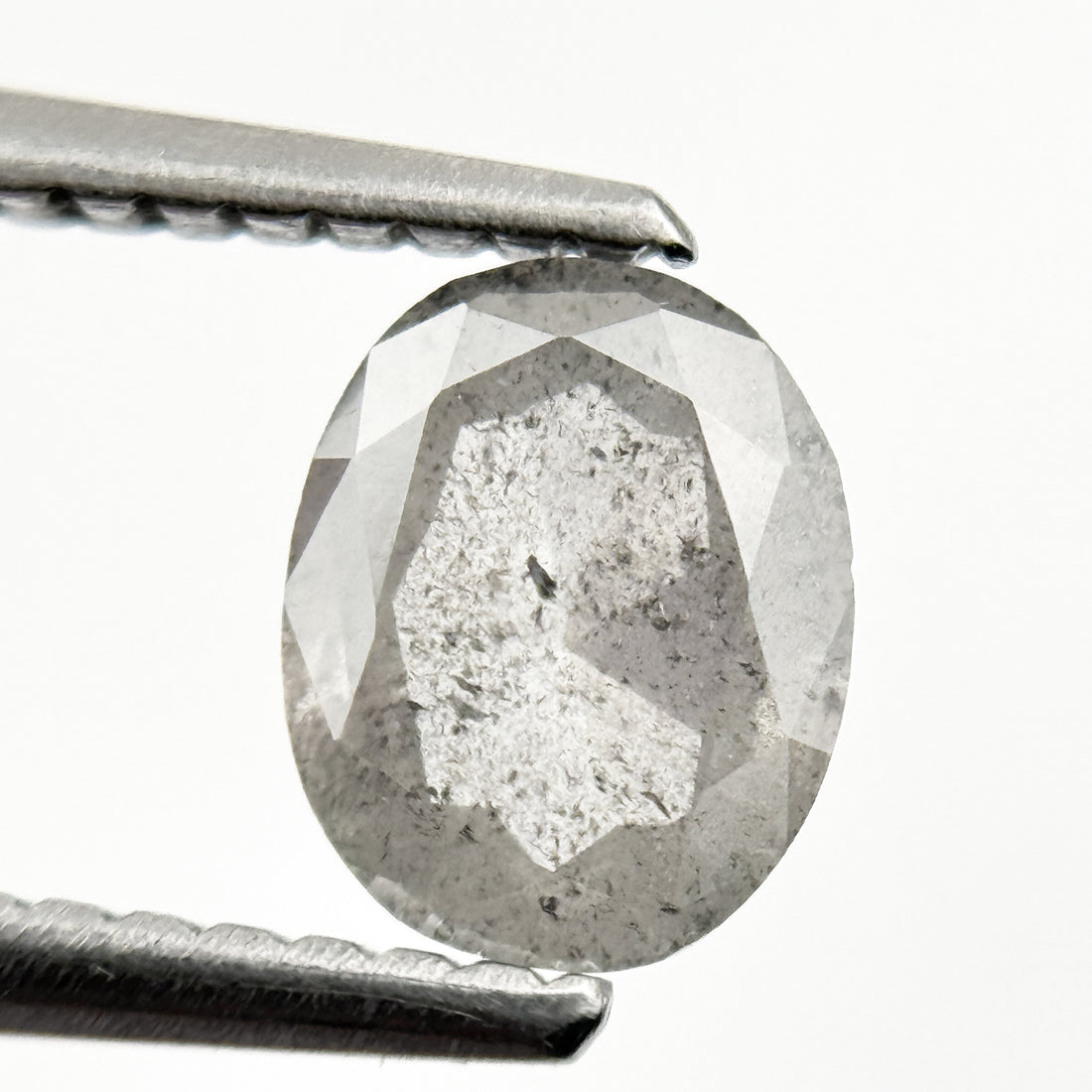0.78 Ct Oval Rose Cut Grey Natural Minimalist Diamond