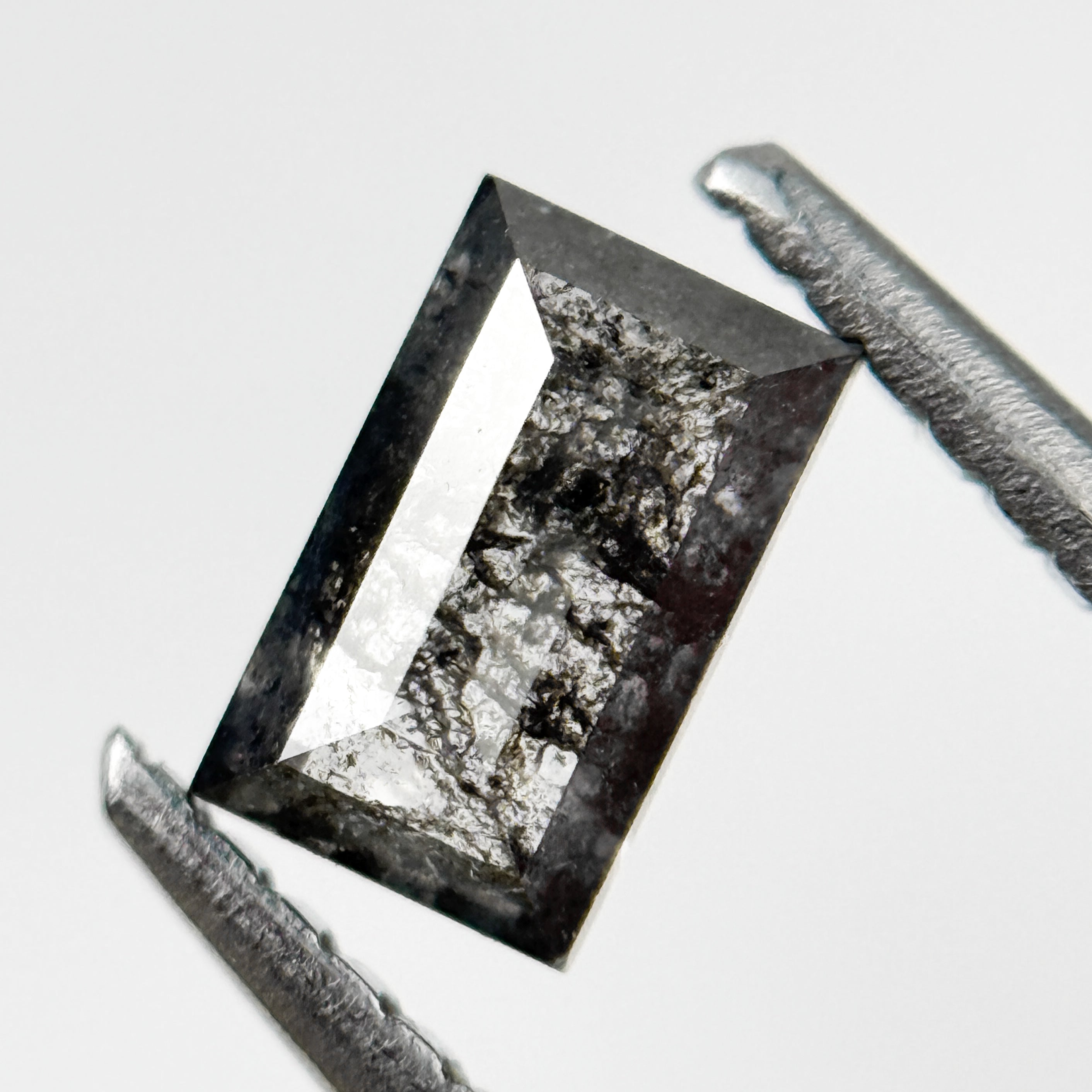 0.55 Ct Baguette Rose Cut Grey Natural Galaxy Diamond