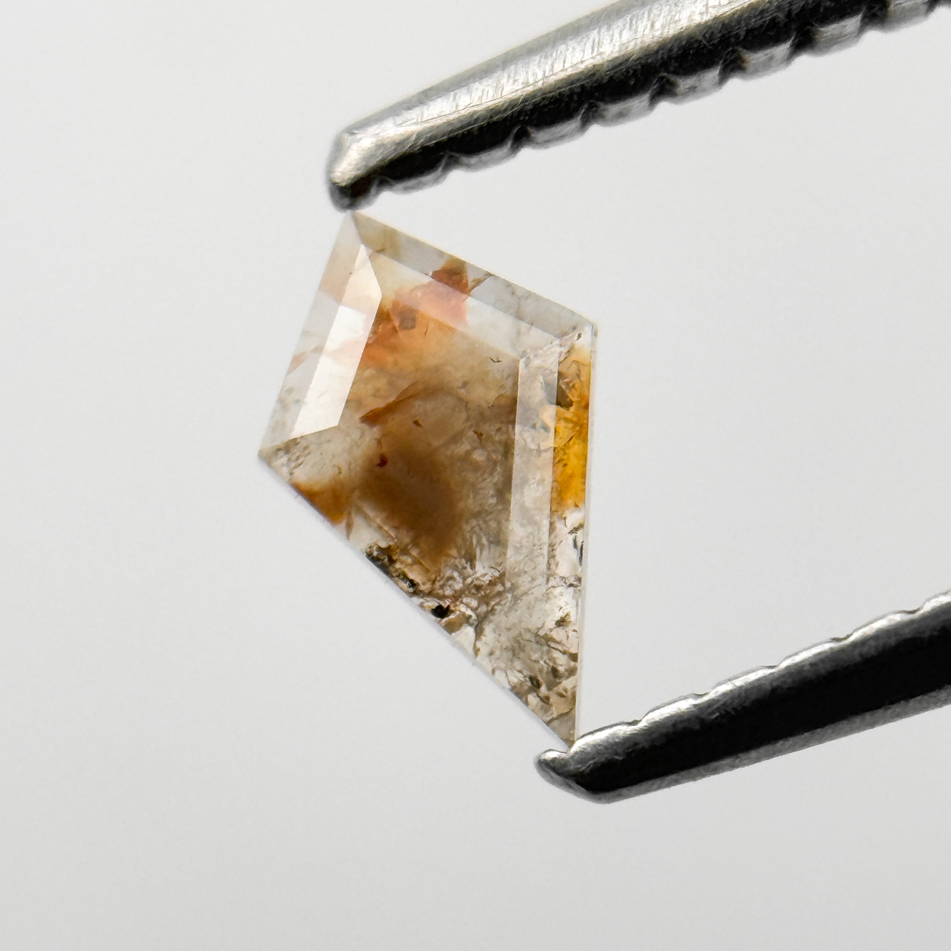 0.22 Ct Kite Rose Cut Red Natural Salt and Pepper Diamond