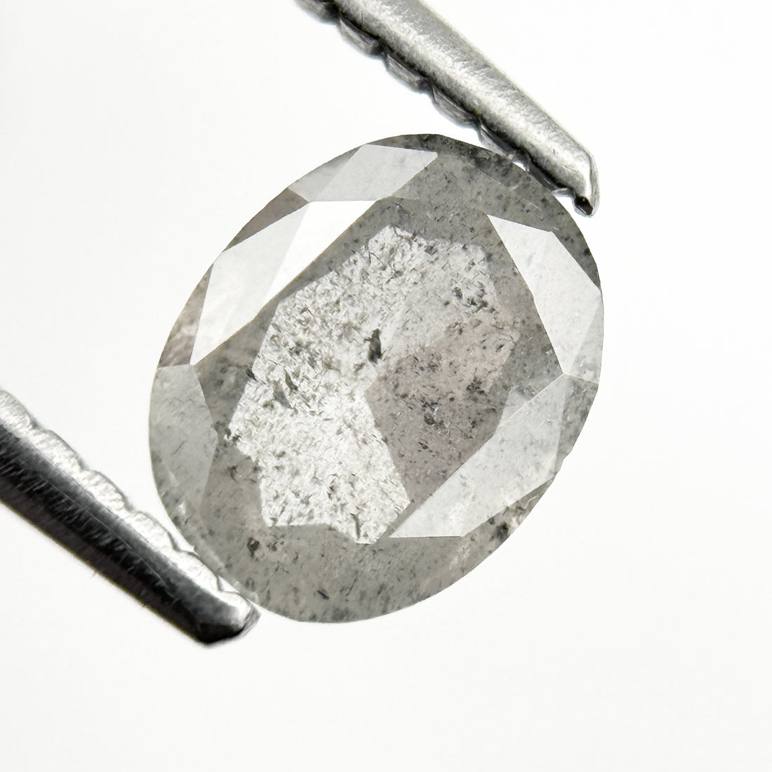 0.78 Ct Oval Rose Cut Grey Natural Minimalist Diamond