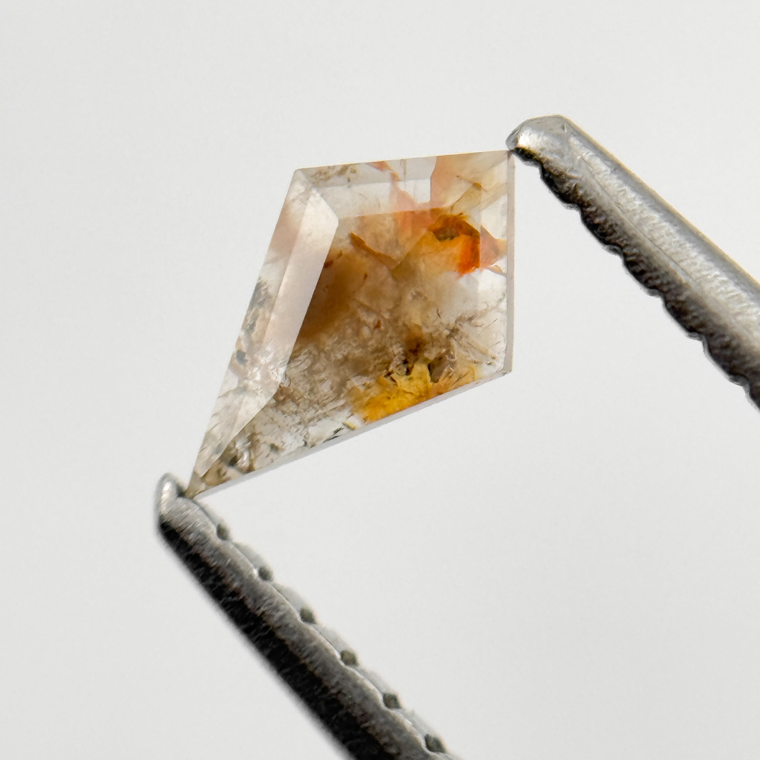 0.22 Ct Kite Rose Cut Red Natural Salt and Pepper Diamond