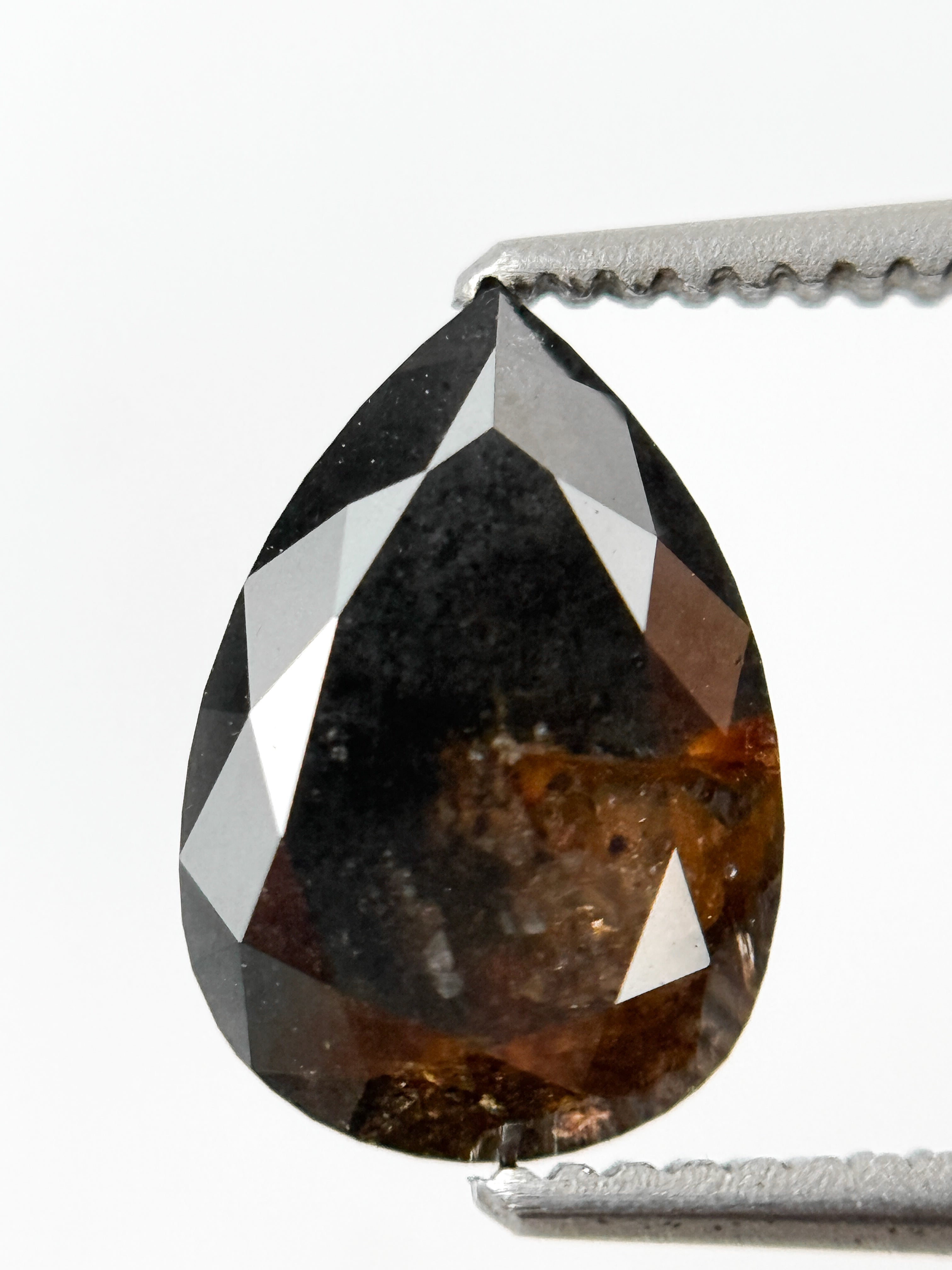 1.73 Ct Pear Rose Cut Brown Natural Fancy Diamond