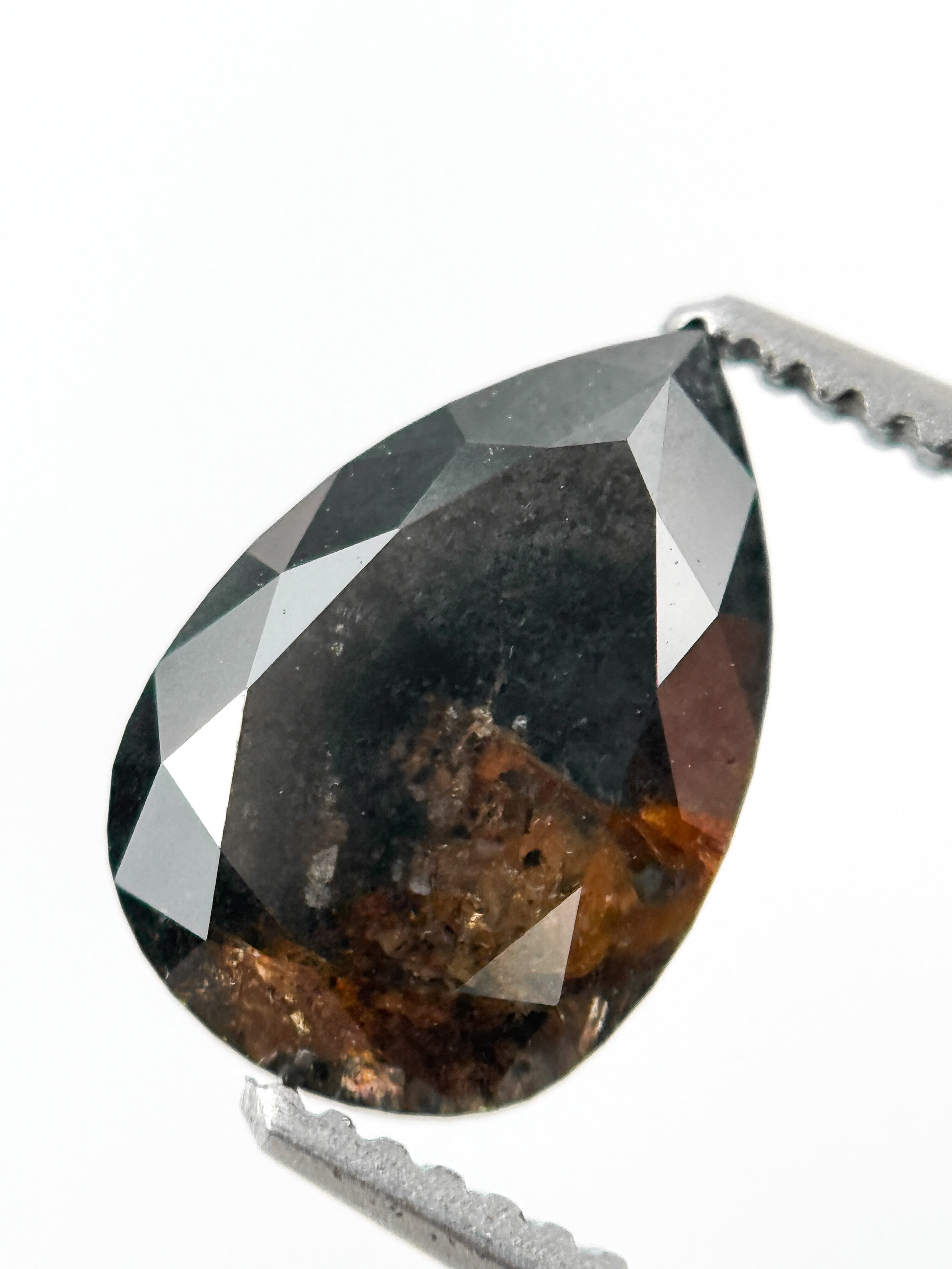 1.73 Ct Pear Rose Cut Brown Natural Fancy Diamond