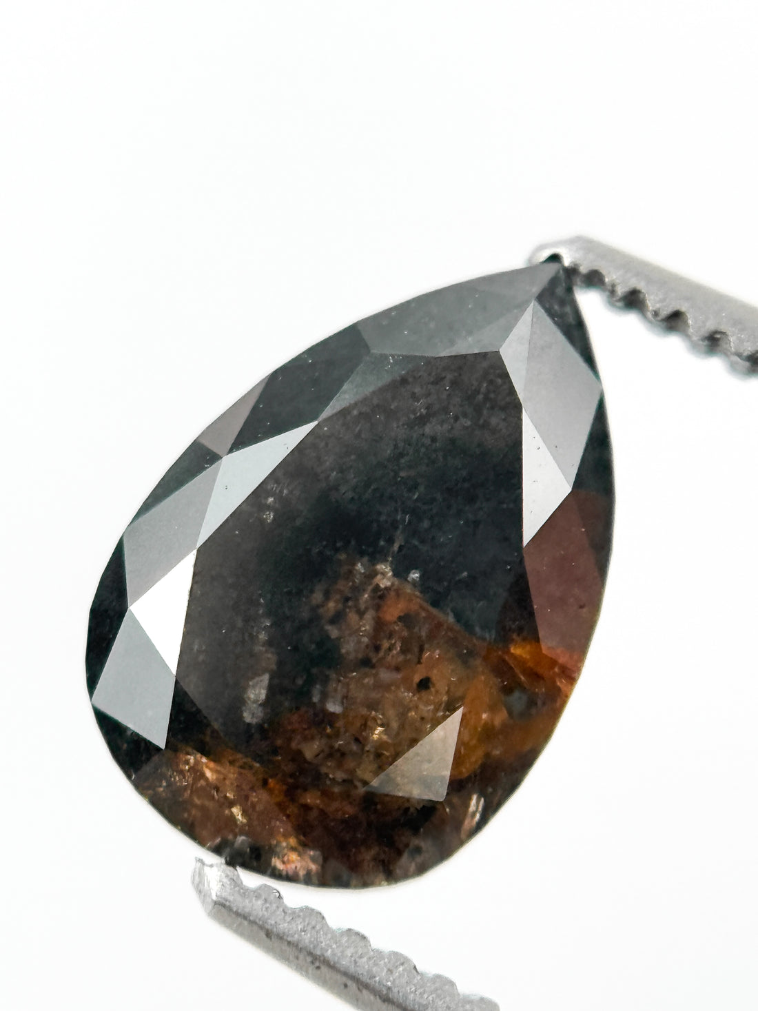 1.73 Ct Pear Rose Cut Brown Natural Fancy Diamond