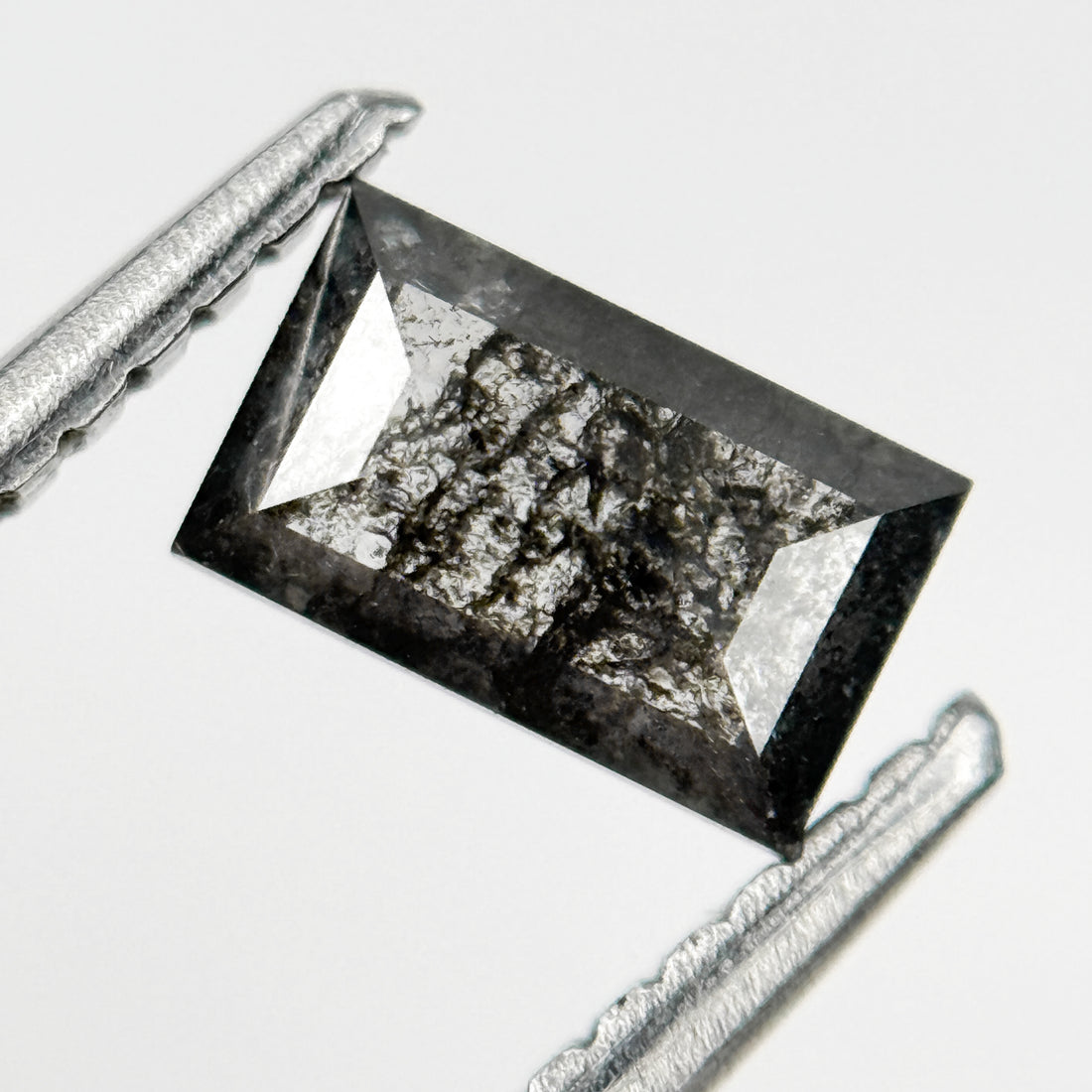 0.55 Ct Baguette Rose Cut Grey Natural Galaxy Diamond