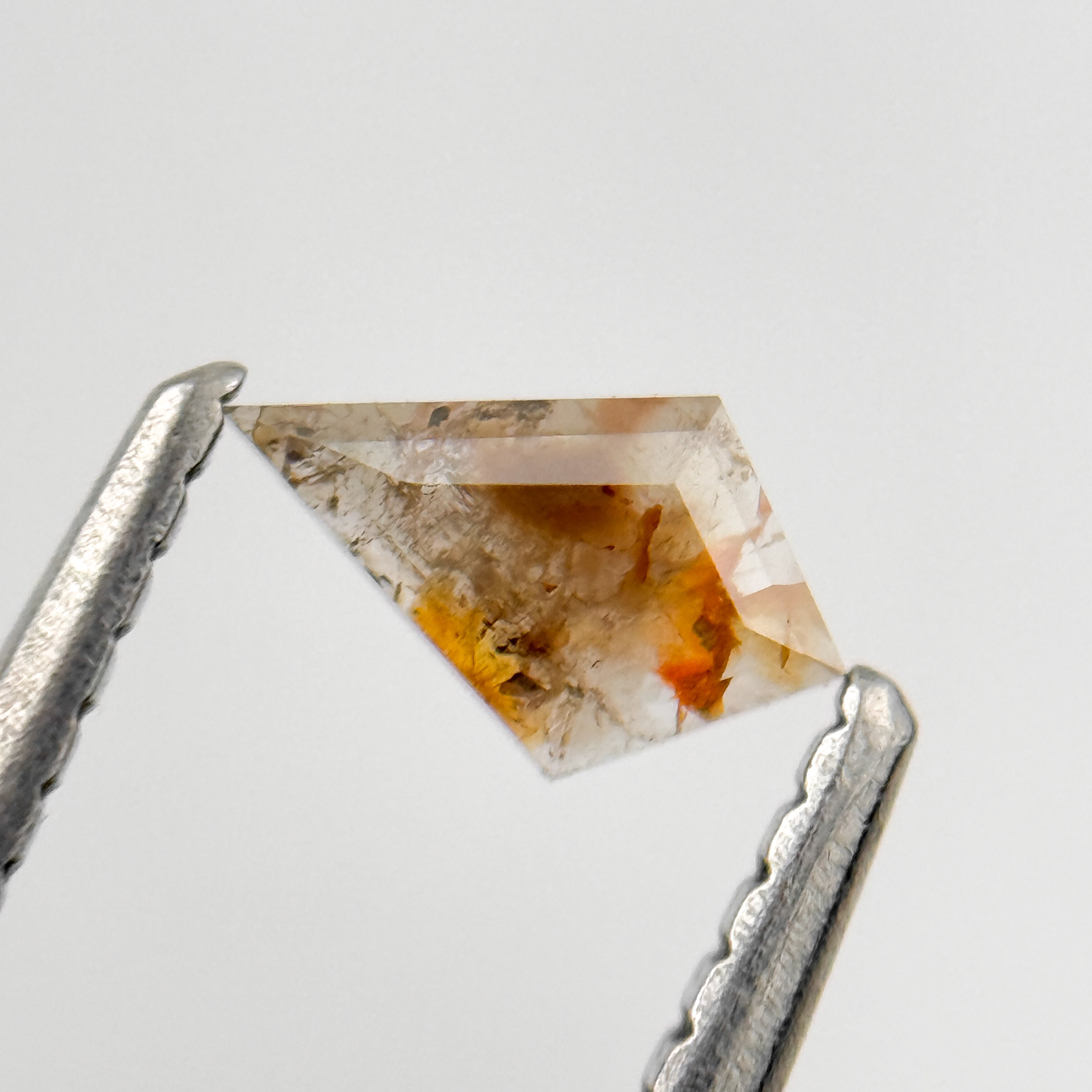 0.22 Ct Kite Rose Cut Red Natural Salt and Pepper Diamond