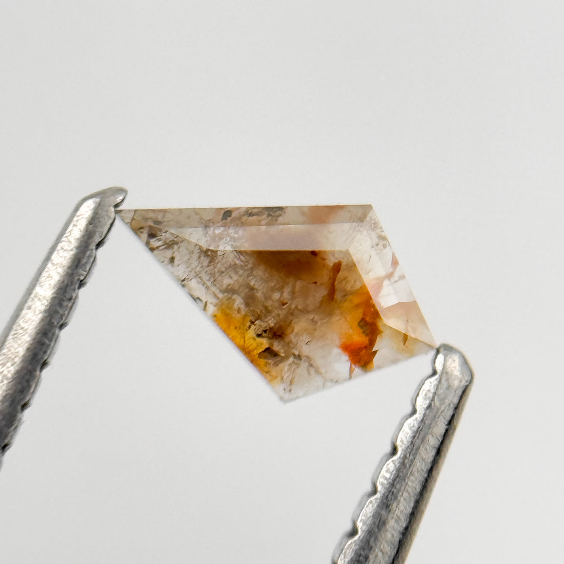 0.22 Ct Kite Rose Cut Red Natural Salt and Pepper Diamond