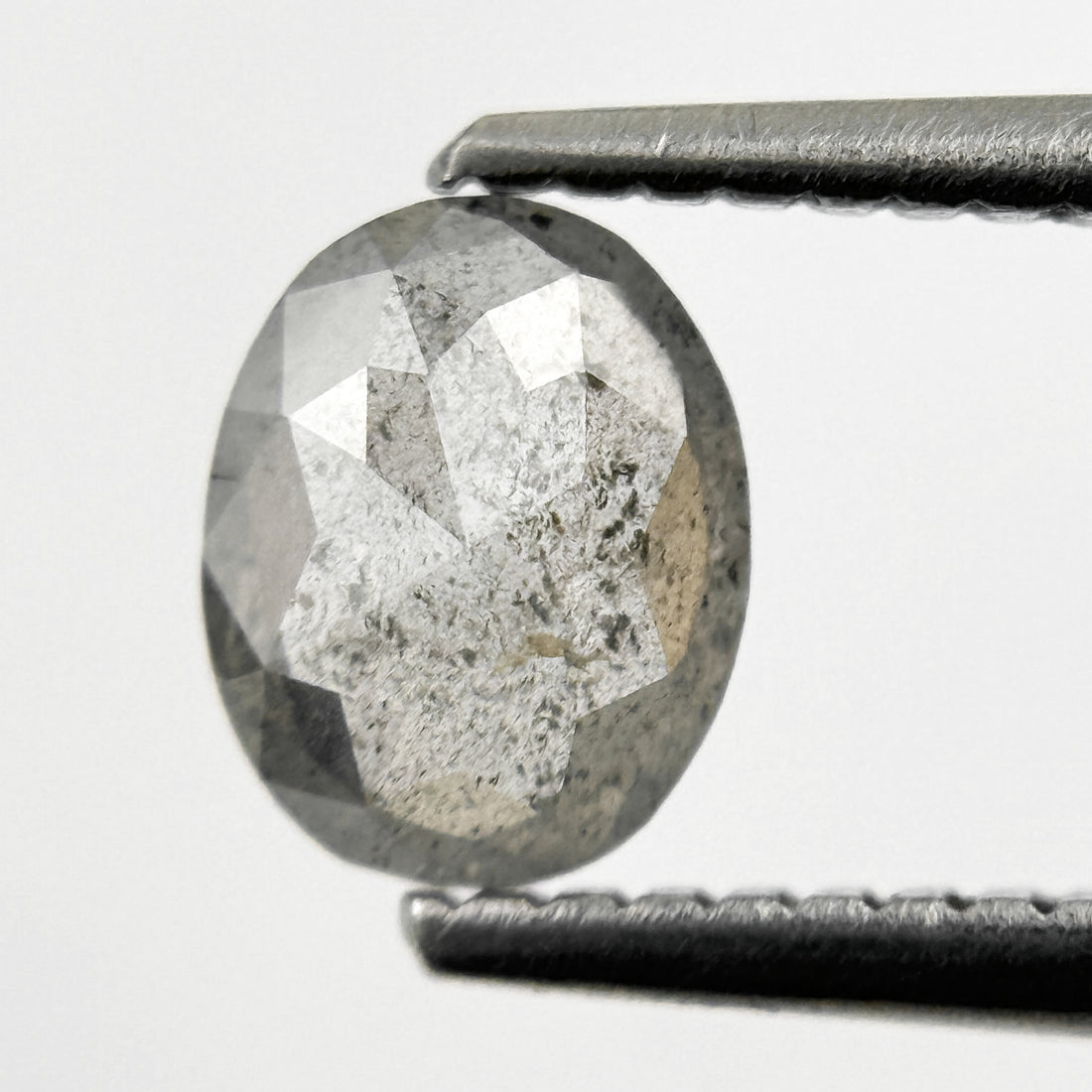 0.63 Ct Oval Rose Cut Grey Natural Minimalist Diamond