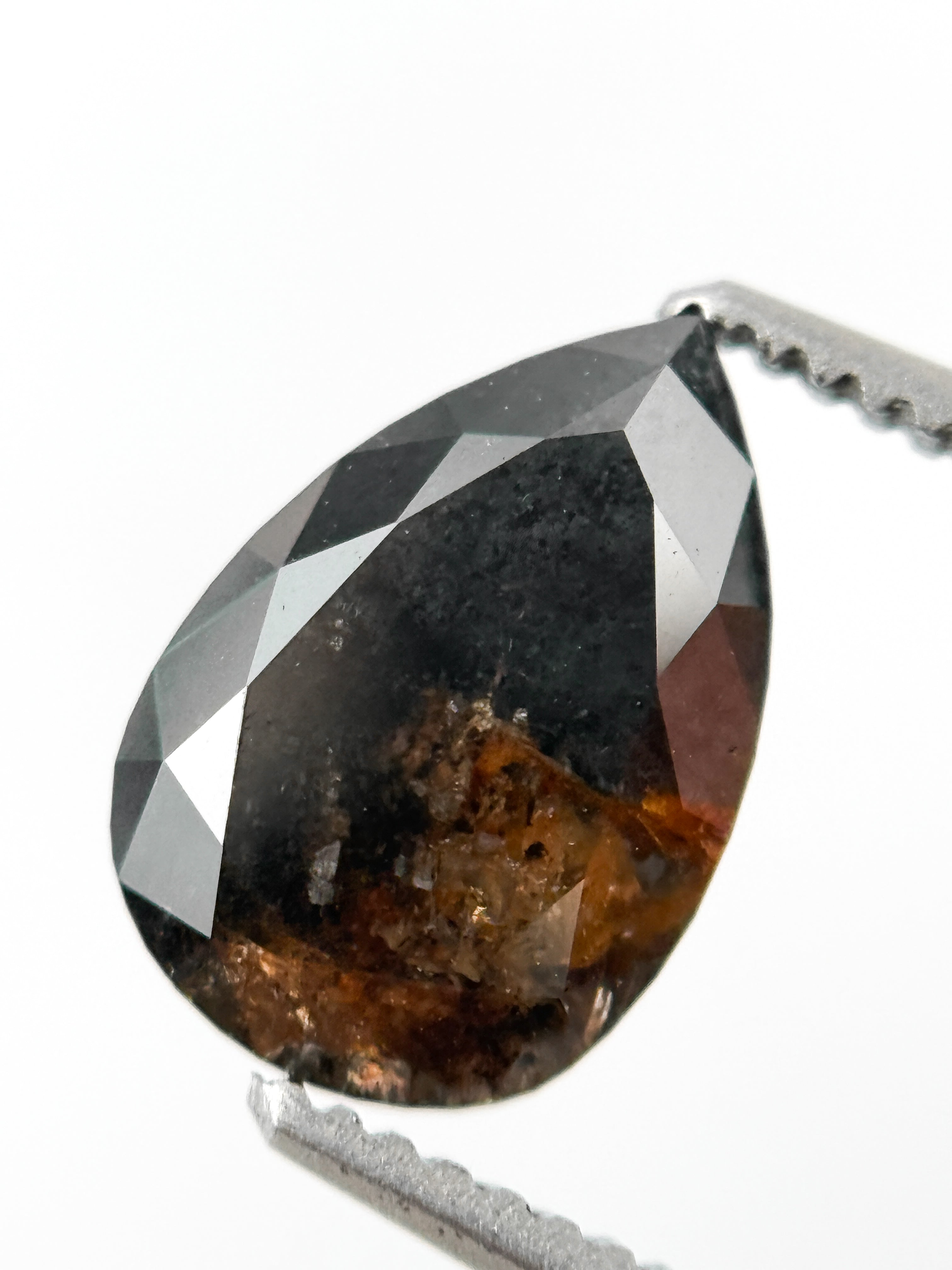 1.73 Ct Pear Rose Cut Brown Natural Fancy Diamond