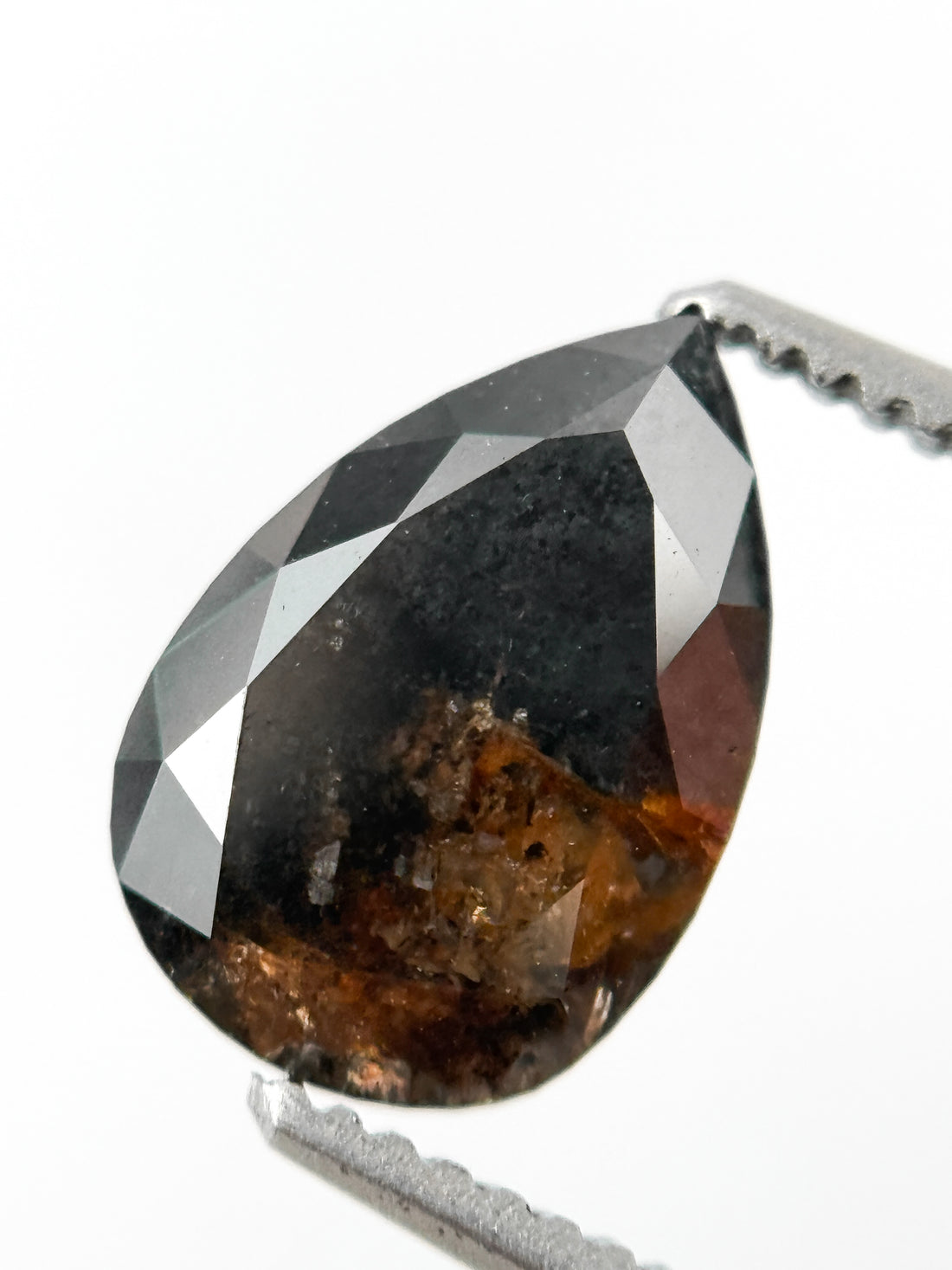 1.73 Ct Pear Rose Cut Brown Natural Fancy Diamond