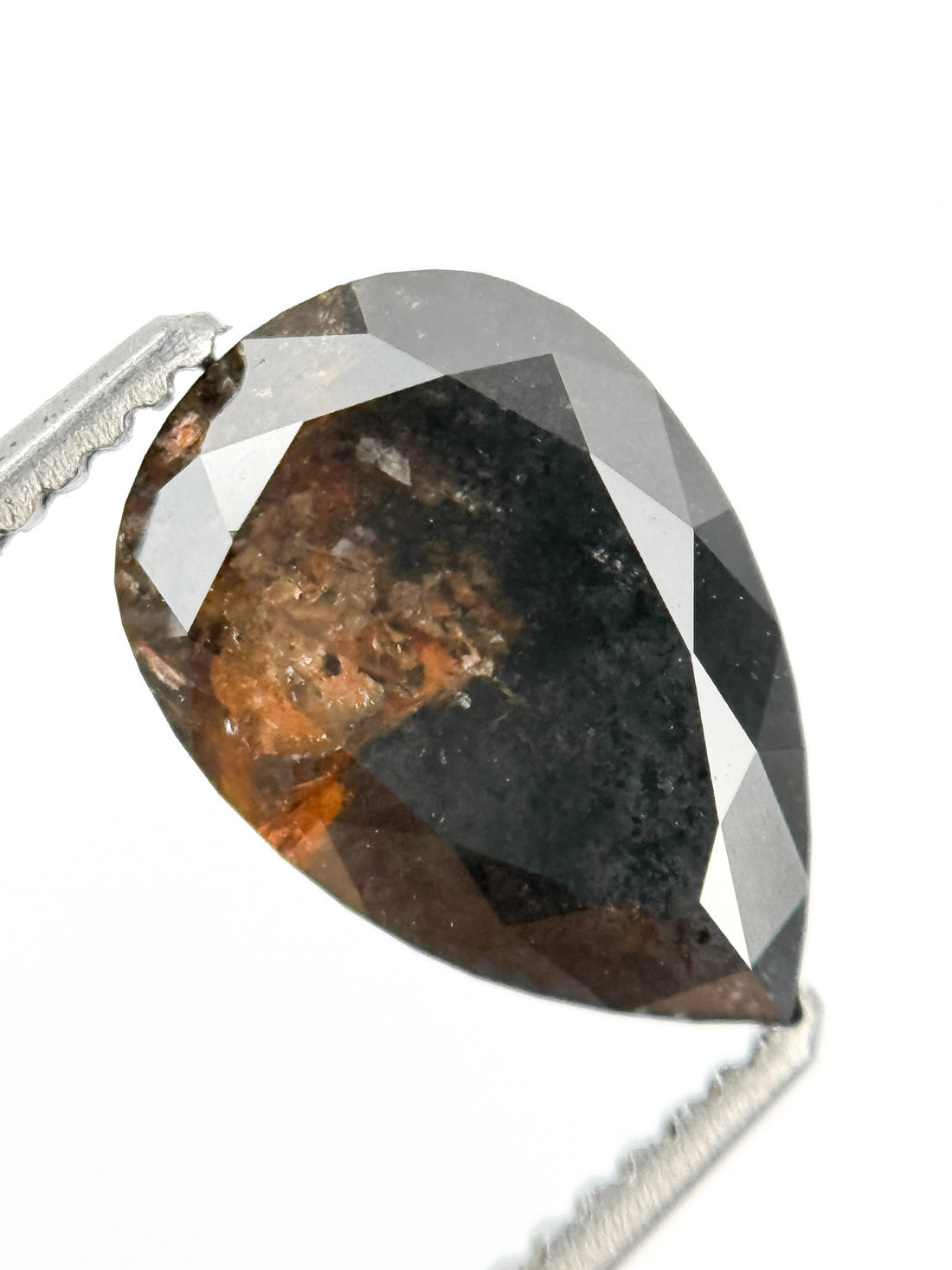 1.73 Ct Pear Rose Cut Brown Natural Fancy Diamond