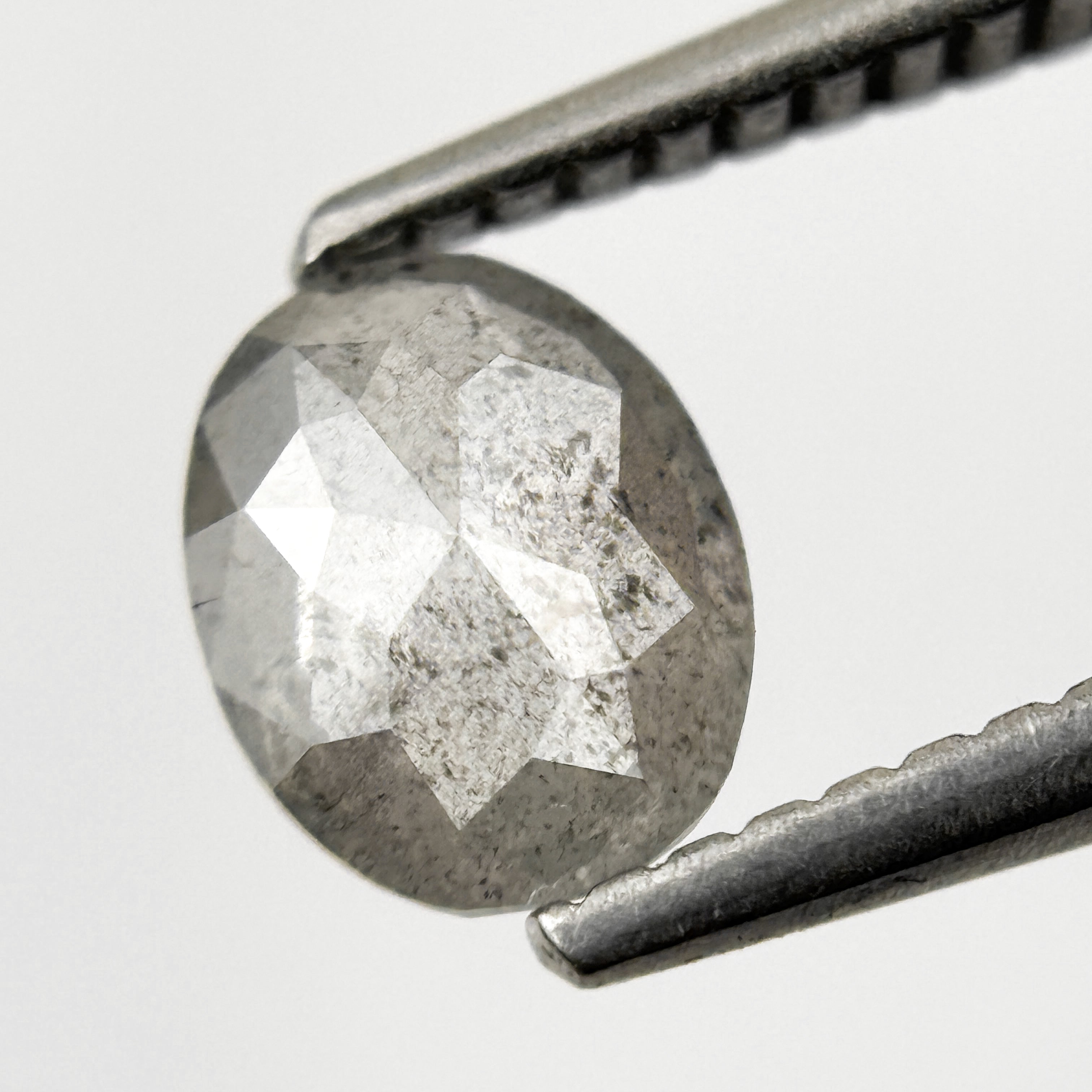 0.63 Ct Oval Rose Cut Grey Natural Minimalist Diamond