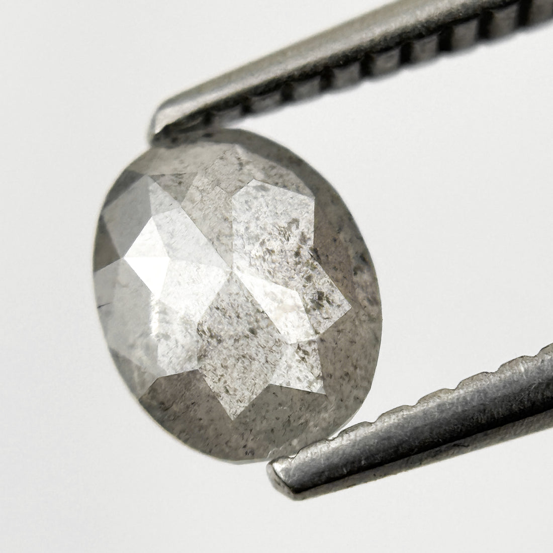 0.63 Ct Oval Rose Cut Grey Natural Minimalist Diamond