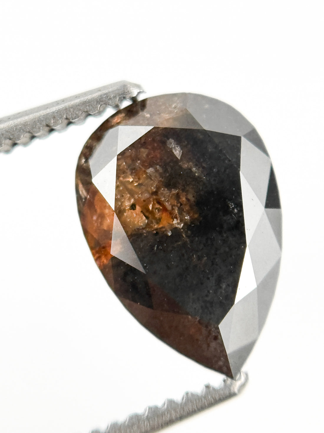 1.73 Ct Pear Rose Cut Brown Natural Fancy Diamond