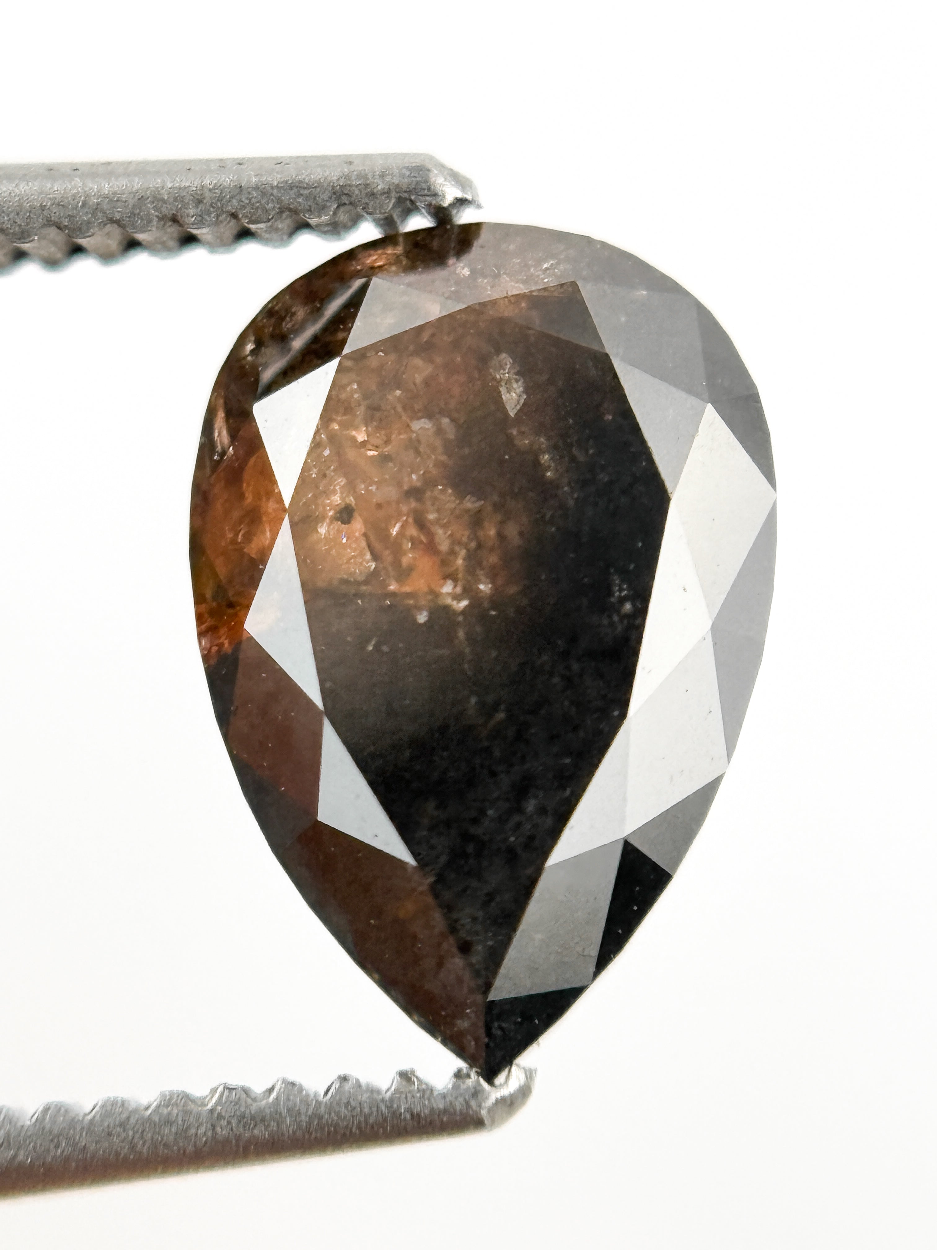 1.73 Ct Pear Rose Cut Brown Natural Fancy Diamond
