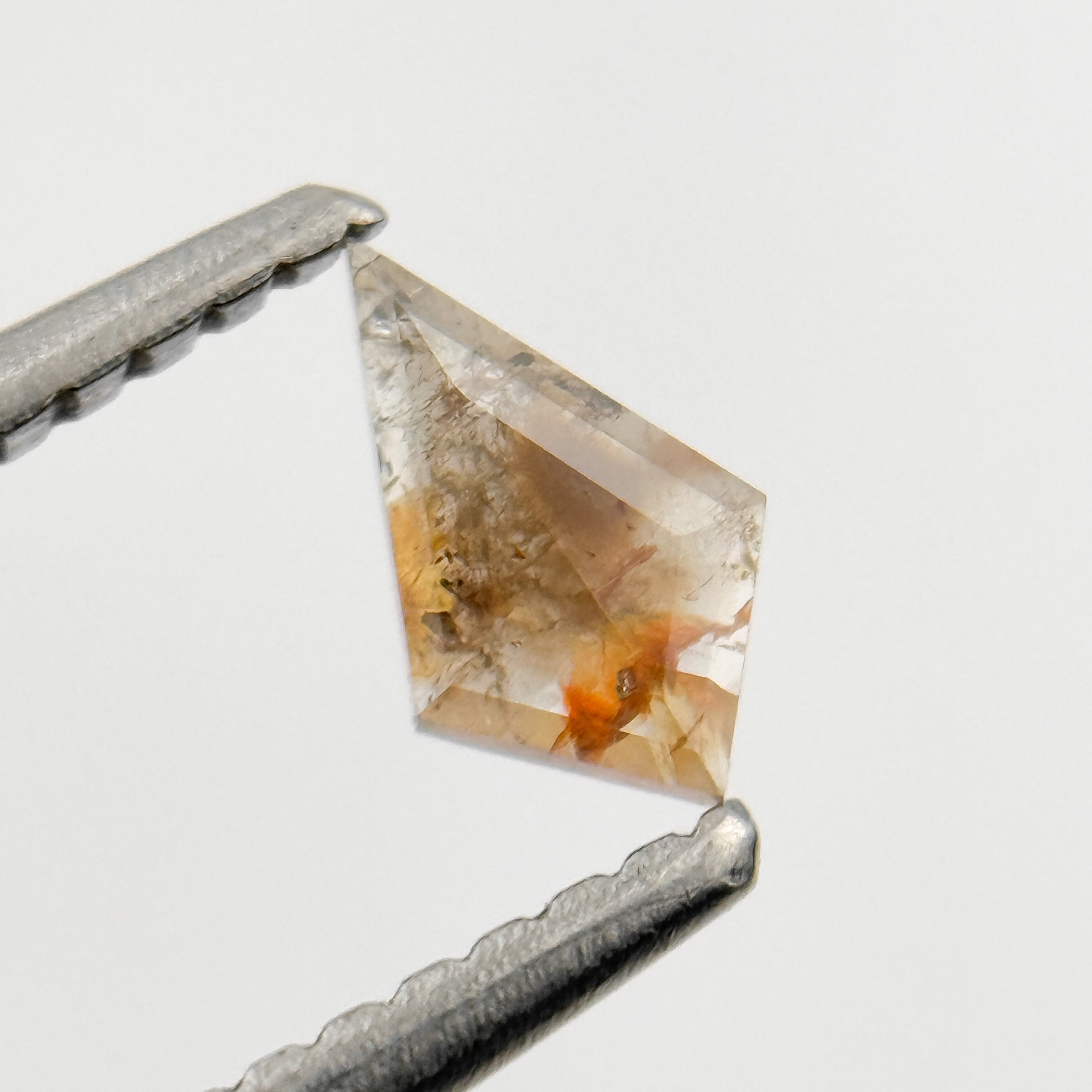 0.22 Ct Kite Rose Cut Red Natural Salt and Pepper Diamond