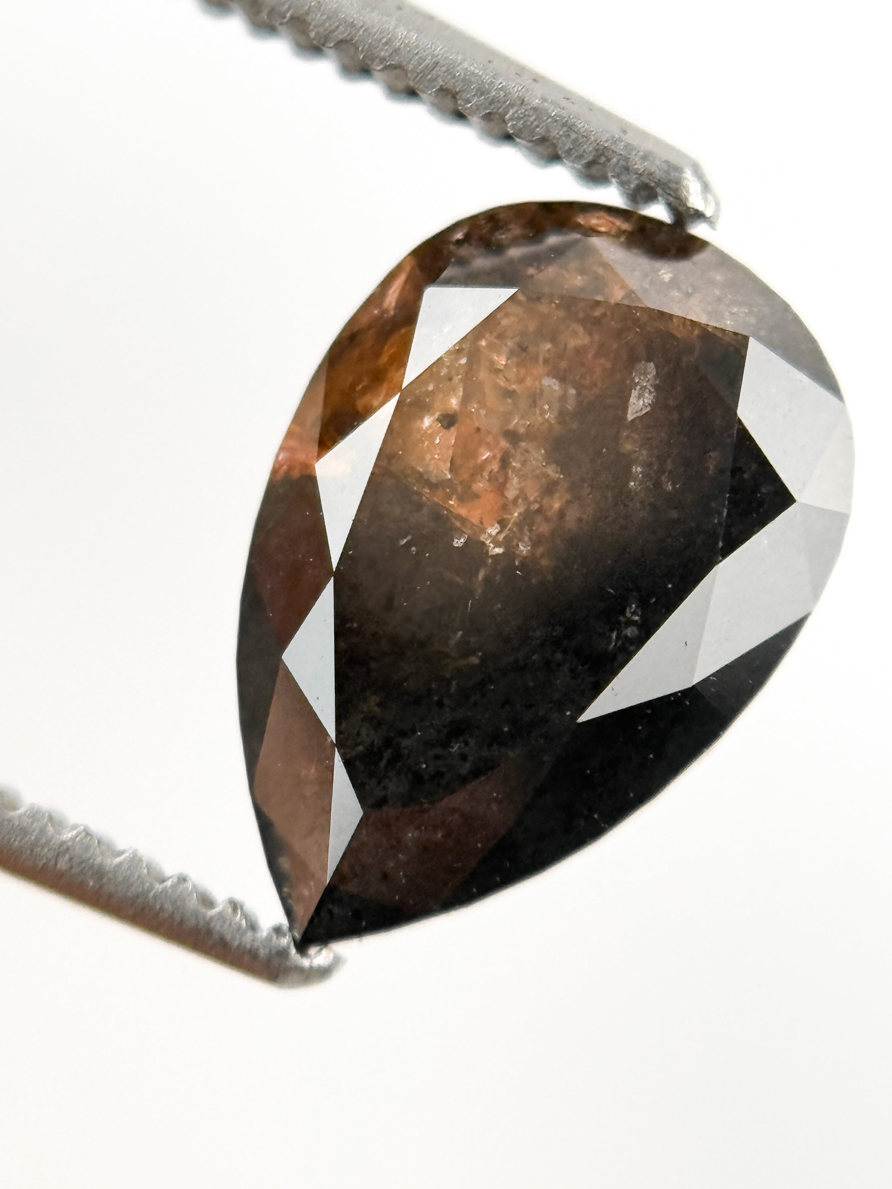 1.73 Ct Pear Rose Cut Brown Natural Fancy Diamond
