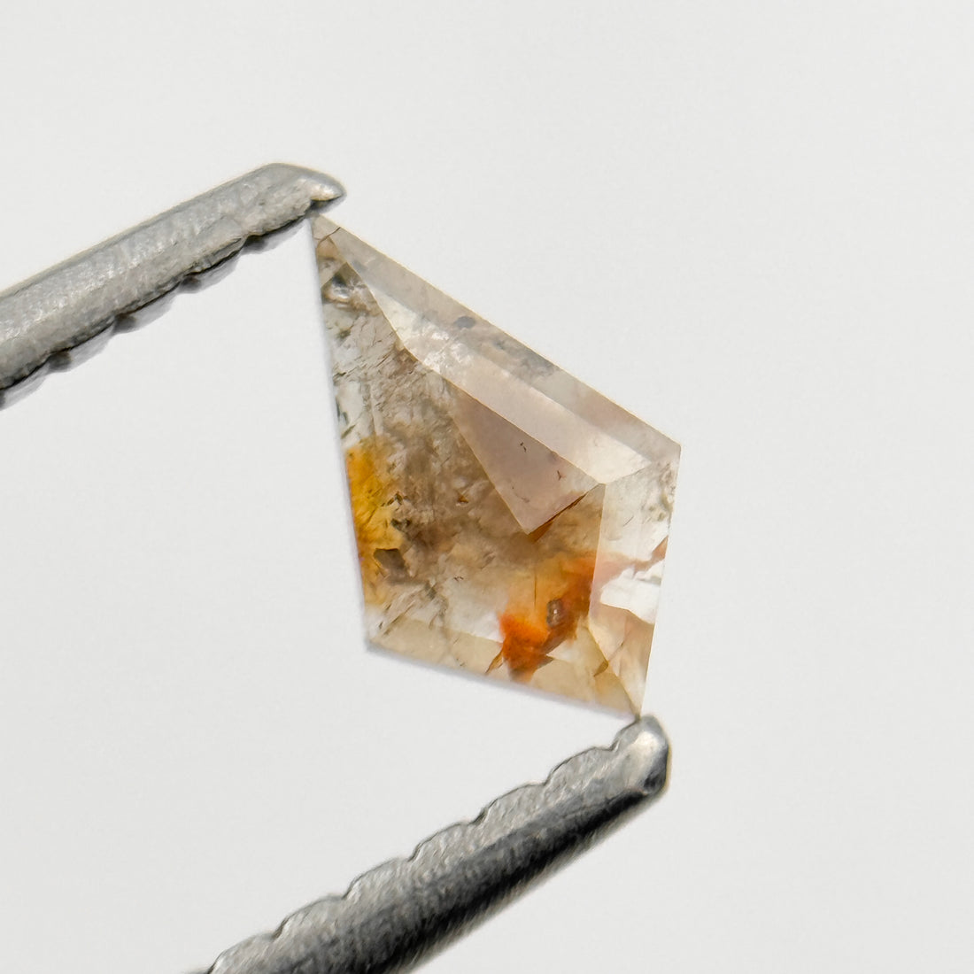 0.22 Ct Kite Rose Cut Red Natural Salt and Pepper Diamond