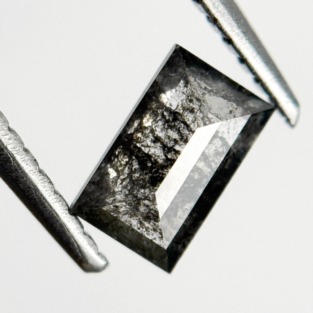 0.55 Ct Baguette Rose Cut Grey Natural Galaxy Diamond
