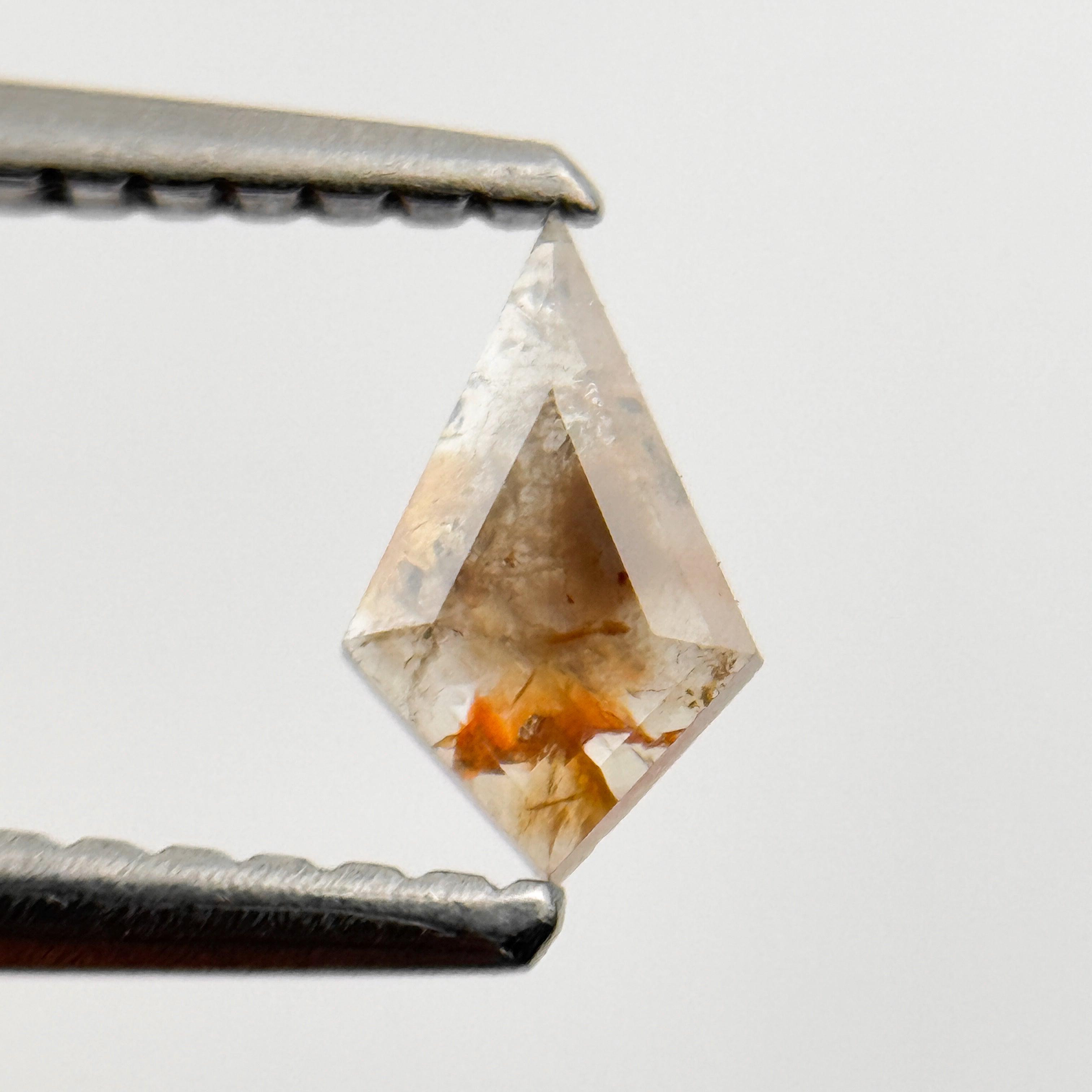 0.22 Ct Kite Rose Cut Red Natural Salt and Pepper Diamond