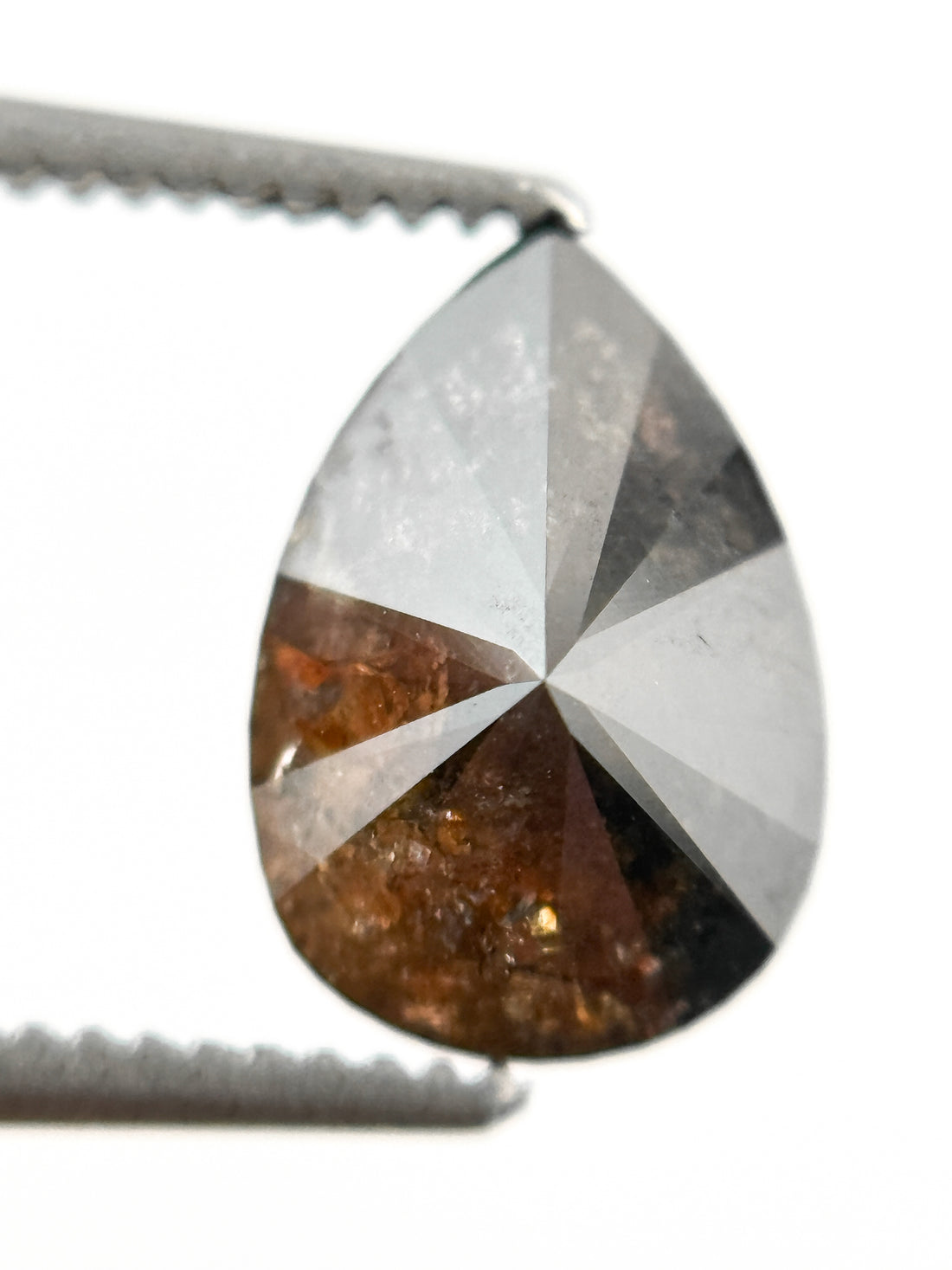 1.73 Ct Pear Rose Cut Brown Natural Fancy Diamond
