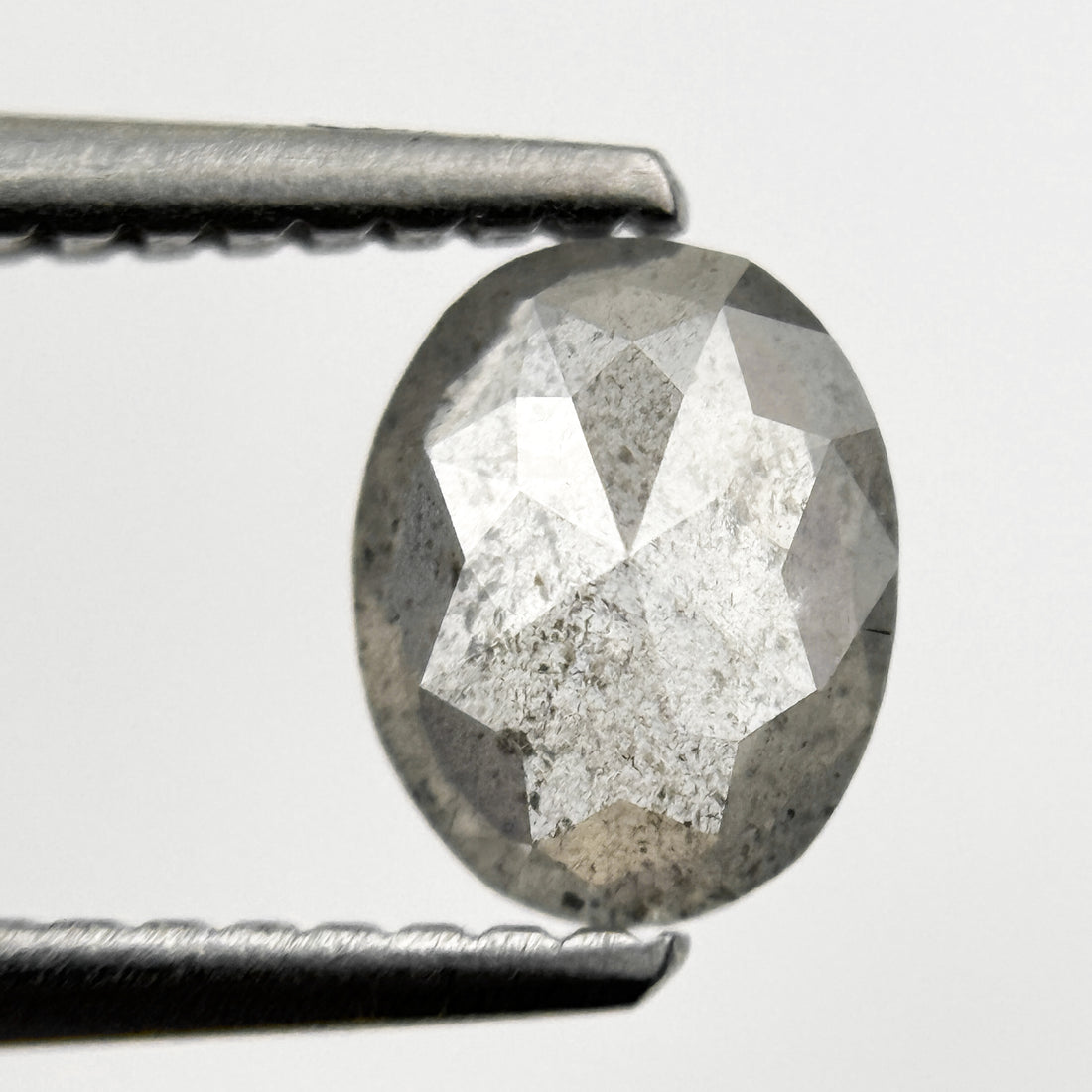 0.63 Ct Oval Rose Cut Grey Natural Minimalist Diamond