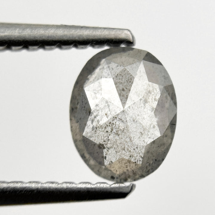 0.63 Ct Oval Rose Cut Grey Natural Minimalist Diamond