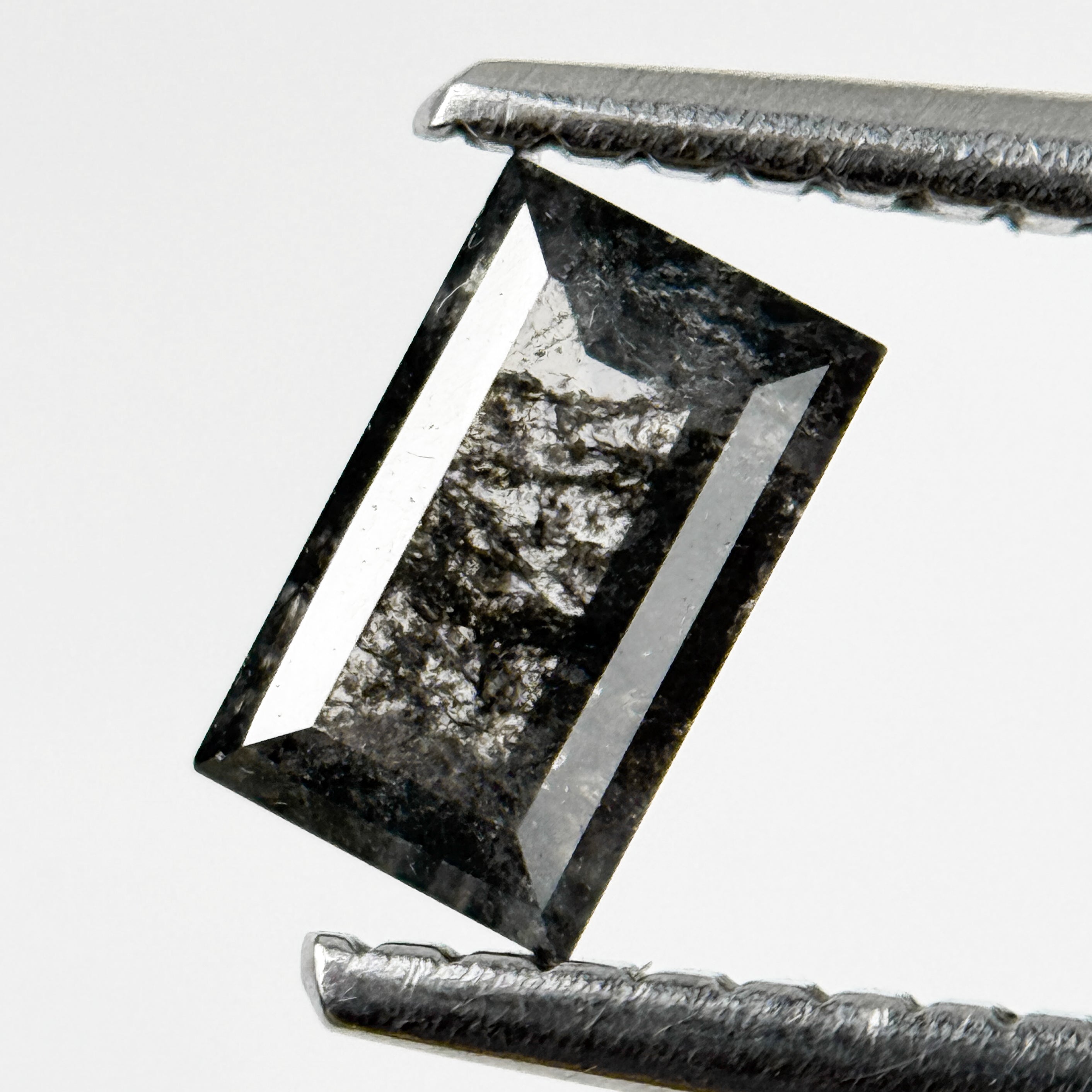 0.55 Ct Baguette Rose Cut Grey Natural Galaxy Diamond