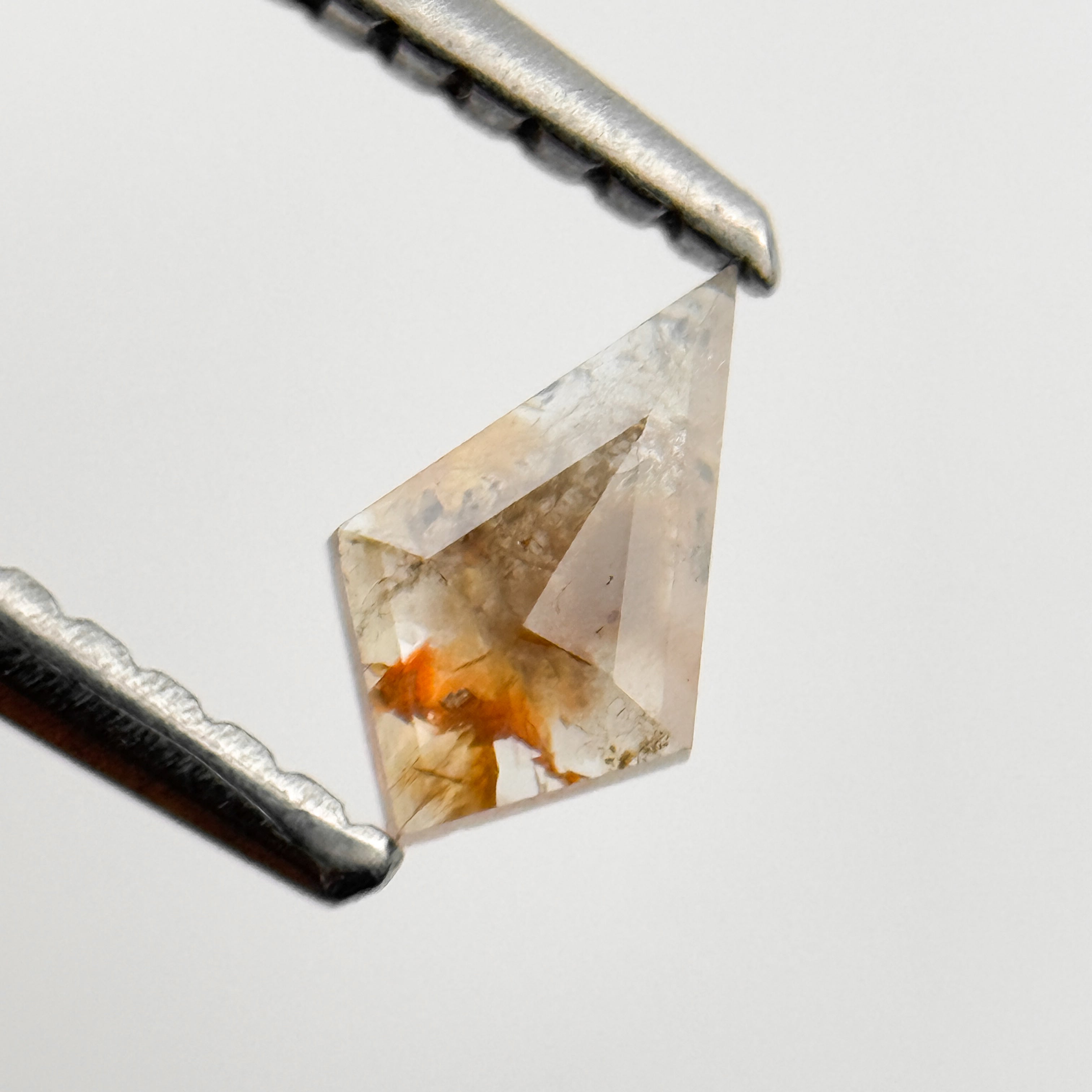 0.22 Ct Kite Rose Cut Red Natural Salt and Pepper Diamond