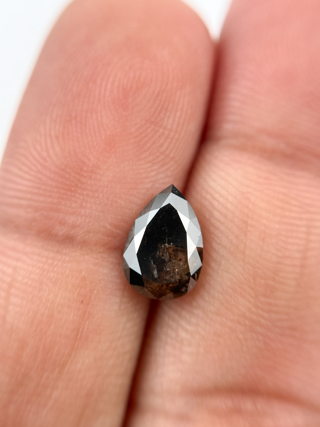 1.73 Ct Pear Rose Cut Brown Natural Fancy Diamond