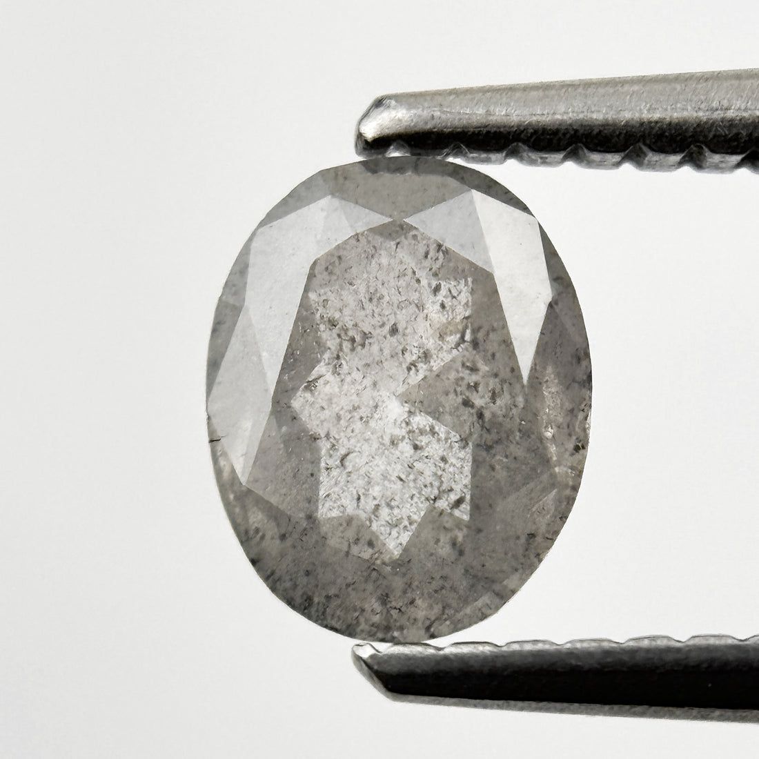 0.63 Ct Oval Rose Cut Grey Natural Minimalist Diamond