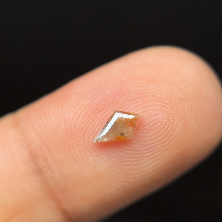 0.22 Ct Kite Rose Cut Red Natural Salt and Pepper Diamond