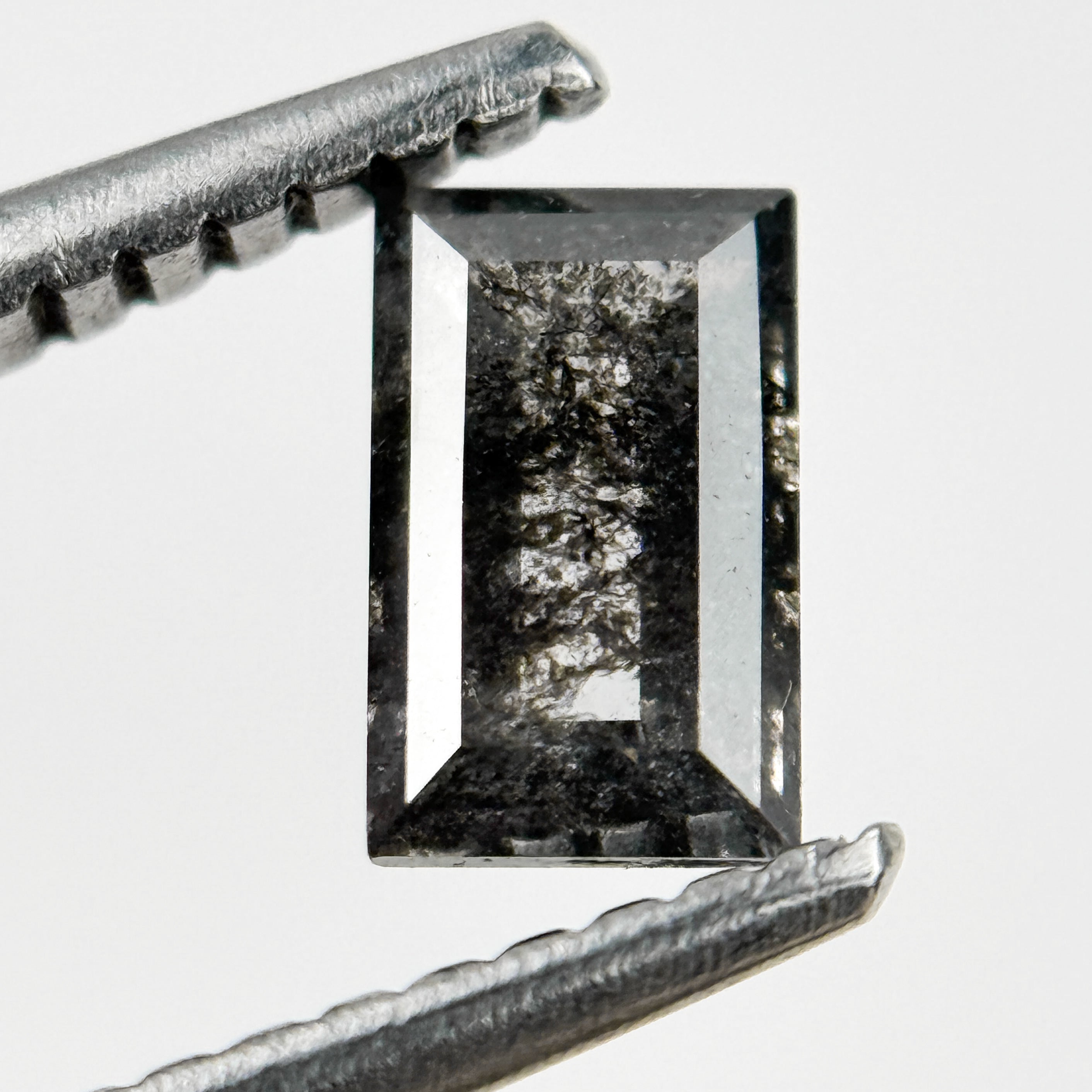 0.55 Ct Baguette Rose Cut Grey Natural Galaxy Diamond