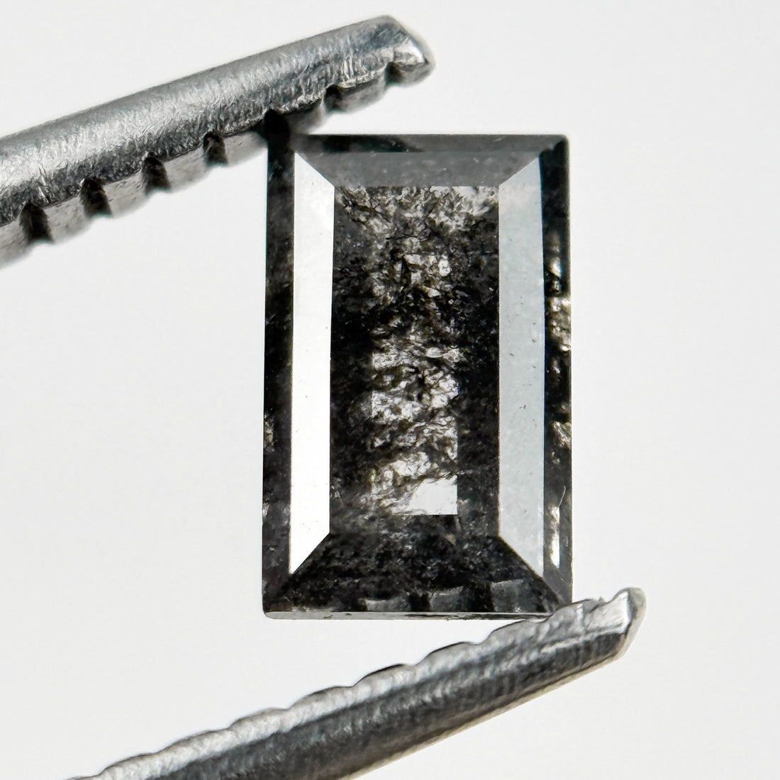 0.55 Ct Baguette Rose Cut Grey Natural Galaxy Diamond