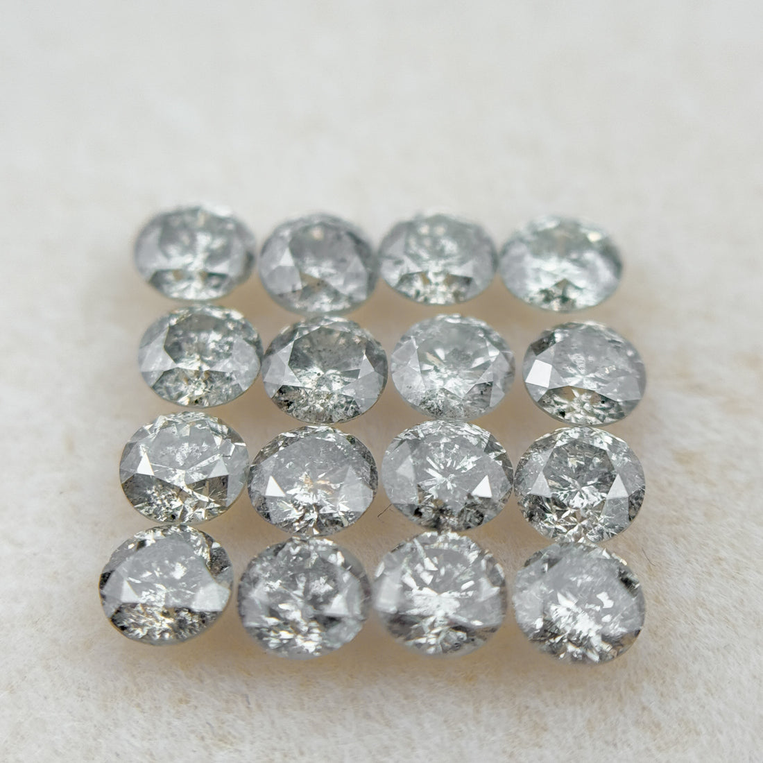 4 MM Round Brilliant Cut Inspire Grey Natural Salt and Pepper Diamond