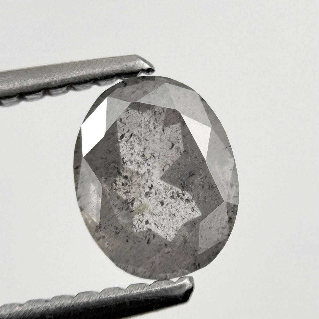 0.63 Ct Oval Rose Cut Grey Natural Minimalist Diamond