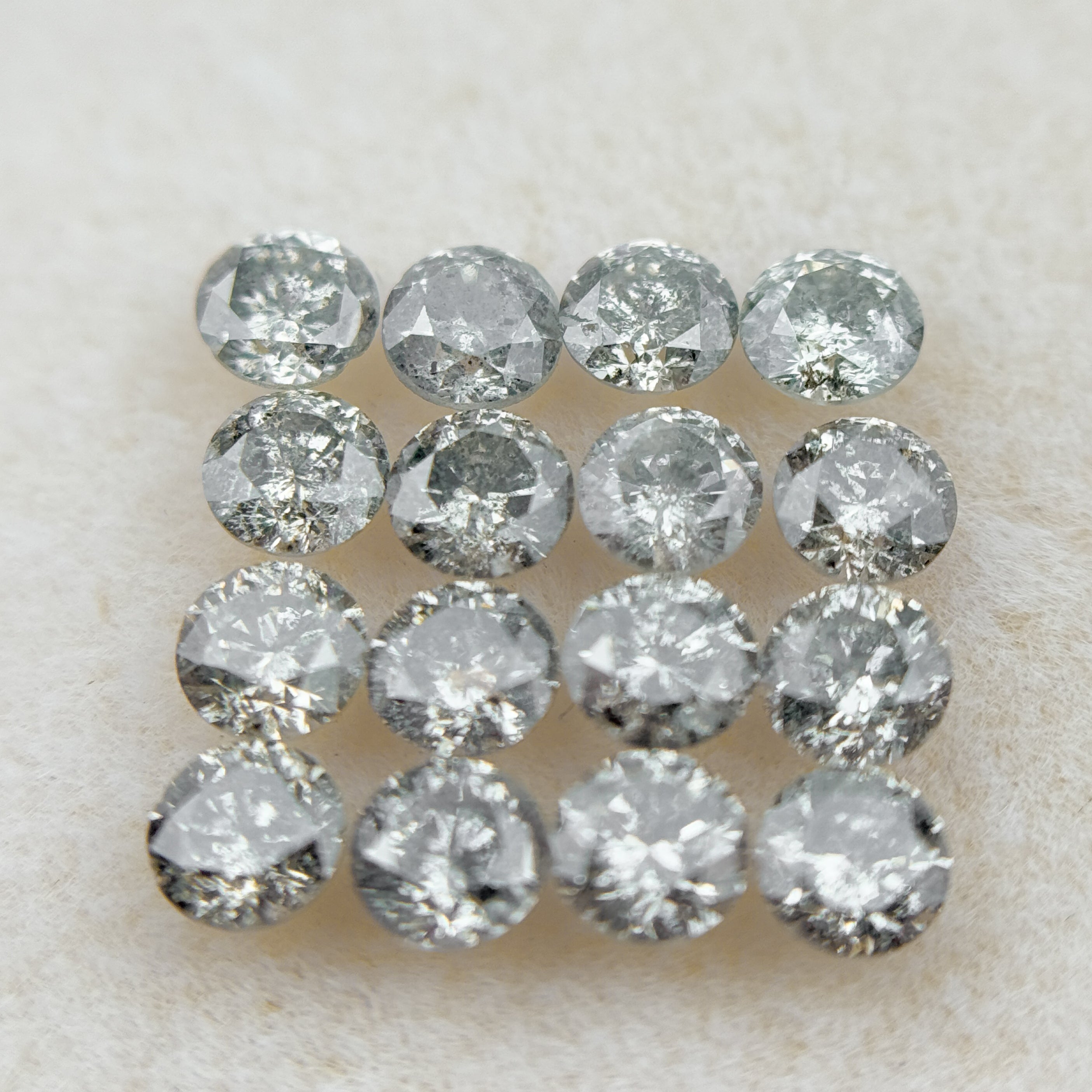 4 MM Round Brilliant Cut Inspire Grey Natural Salt and Pepper Diamond