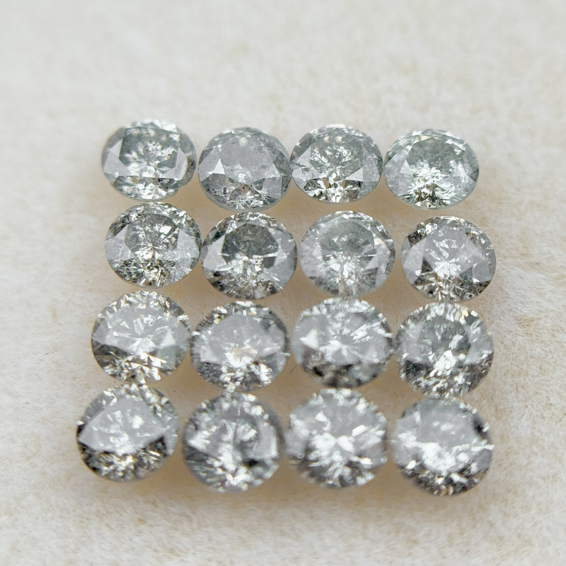 4 MM Round Brilliant Cut Inspire Grey Natural Salt and Pepper Diamond