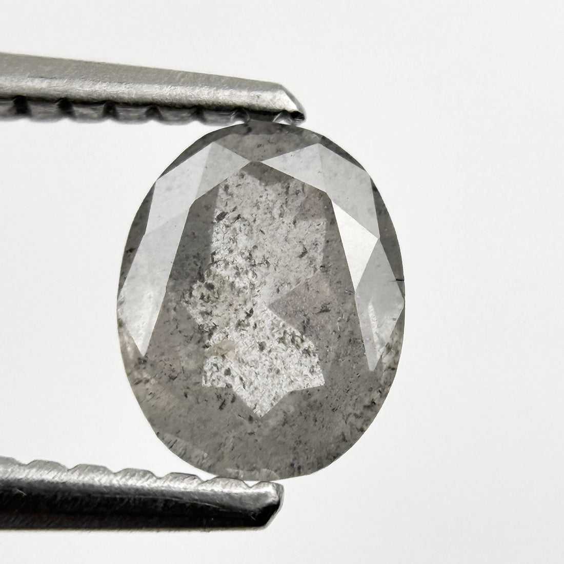 0.63 Ct Oval Rose Cut Grey Natural Minimalist Diamond