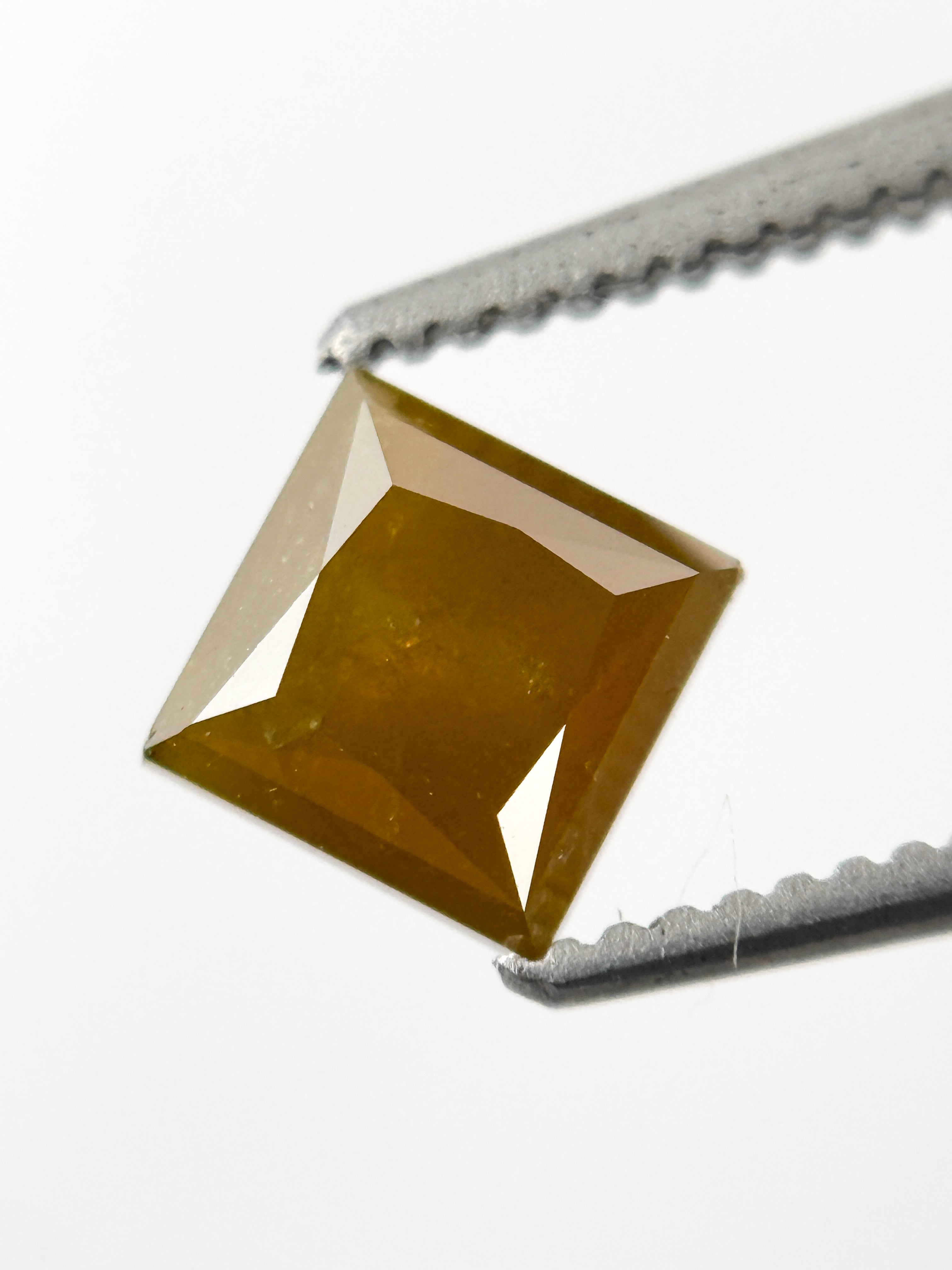 0.94 Ct Princess Rose Cut Yellow Natural Fancy Diamond