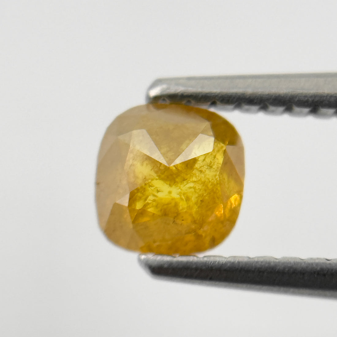 0.64 Ct Cushion Rose Cut Yellow Natural Salt and Pepper Diamond