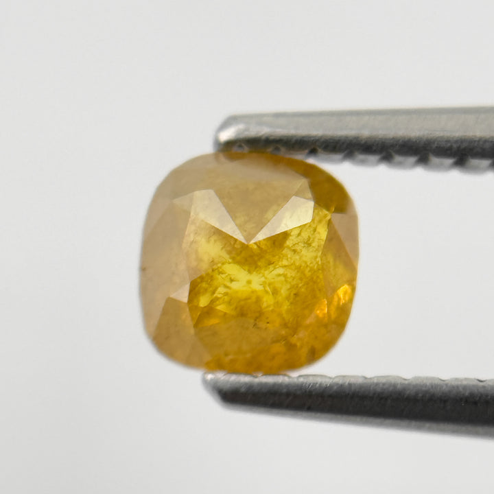 0.64 Ct Cushion Rose Cut Yellow Natural Salt and Pepper Diamond